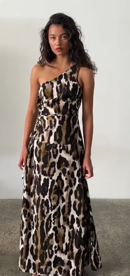 Aje Daze One Shoulder Maxi (Animal Print) Size 10 - Image 2