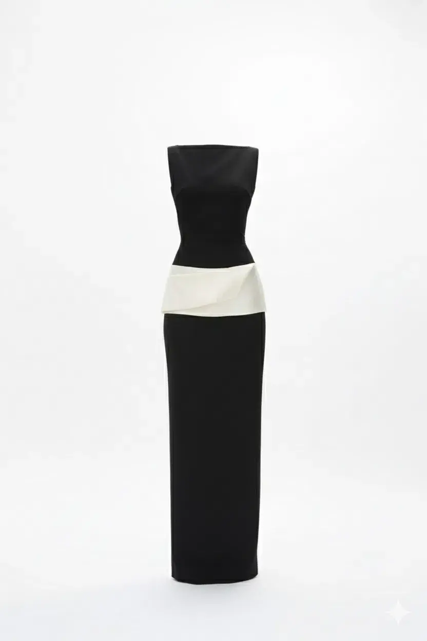 Rachel Gilbert Rikki Maxi Gown Black/Ivory Size AU 10 - Image 1