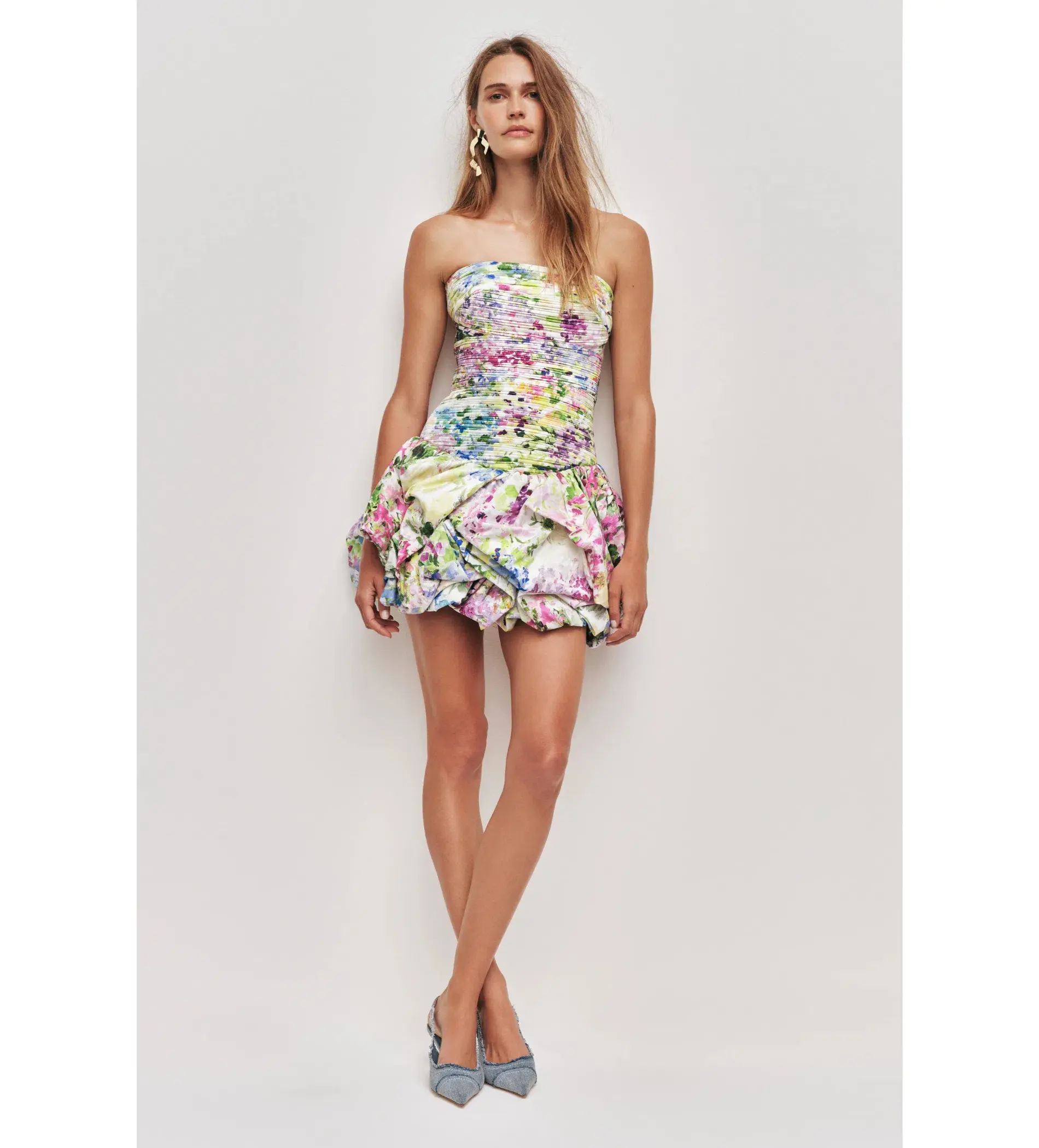 Aje Violette Bubble Hem Mini Dress Lavandula Size 8 - Image 1