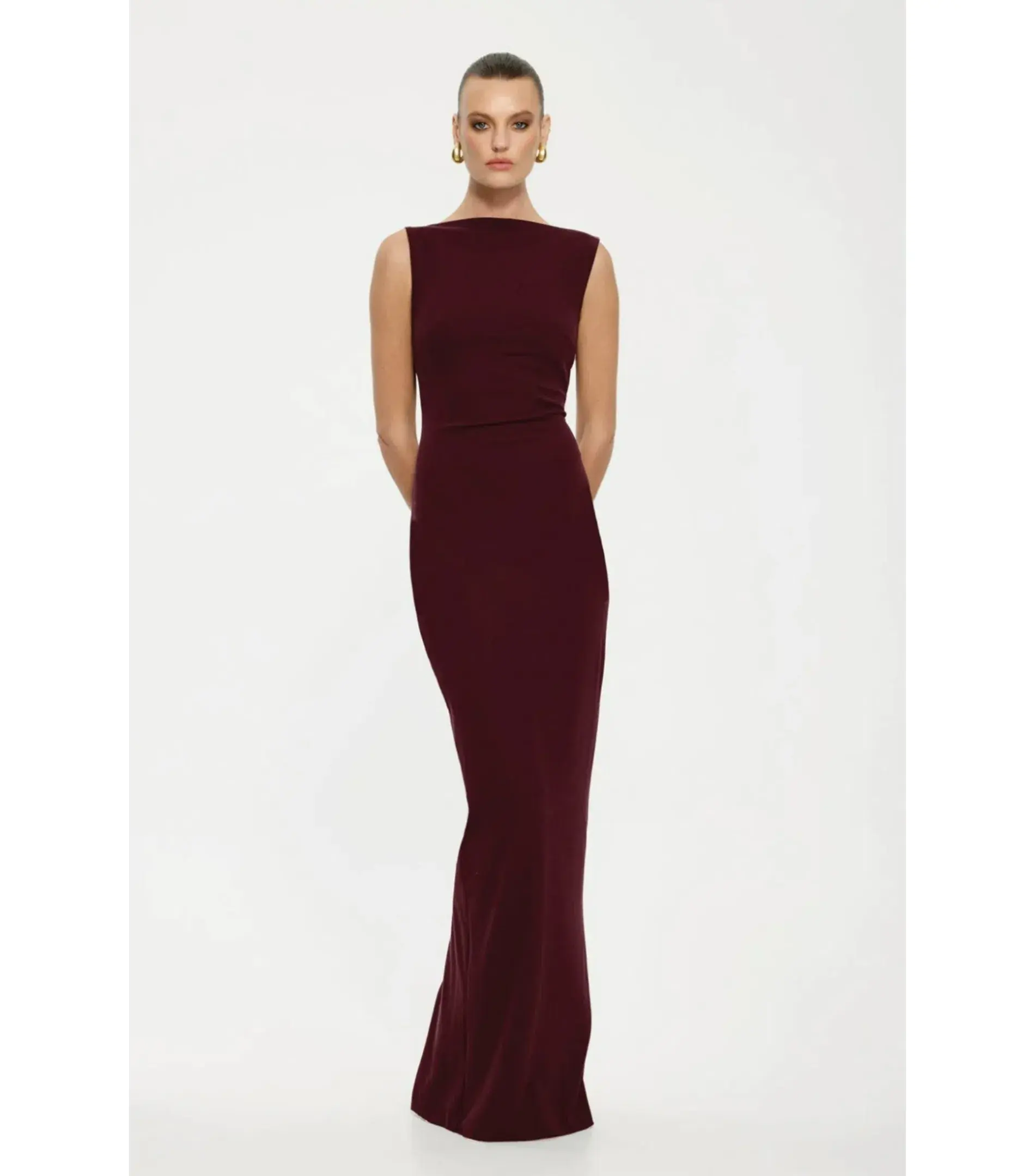 Effie Kats Verona Maxi Gown in Wine Size AU 8 - Image 1