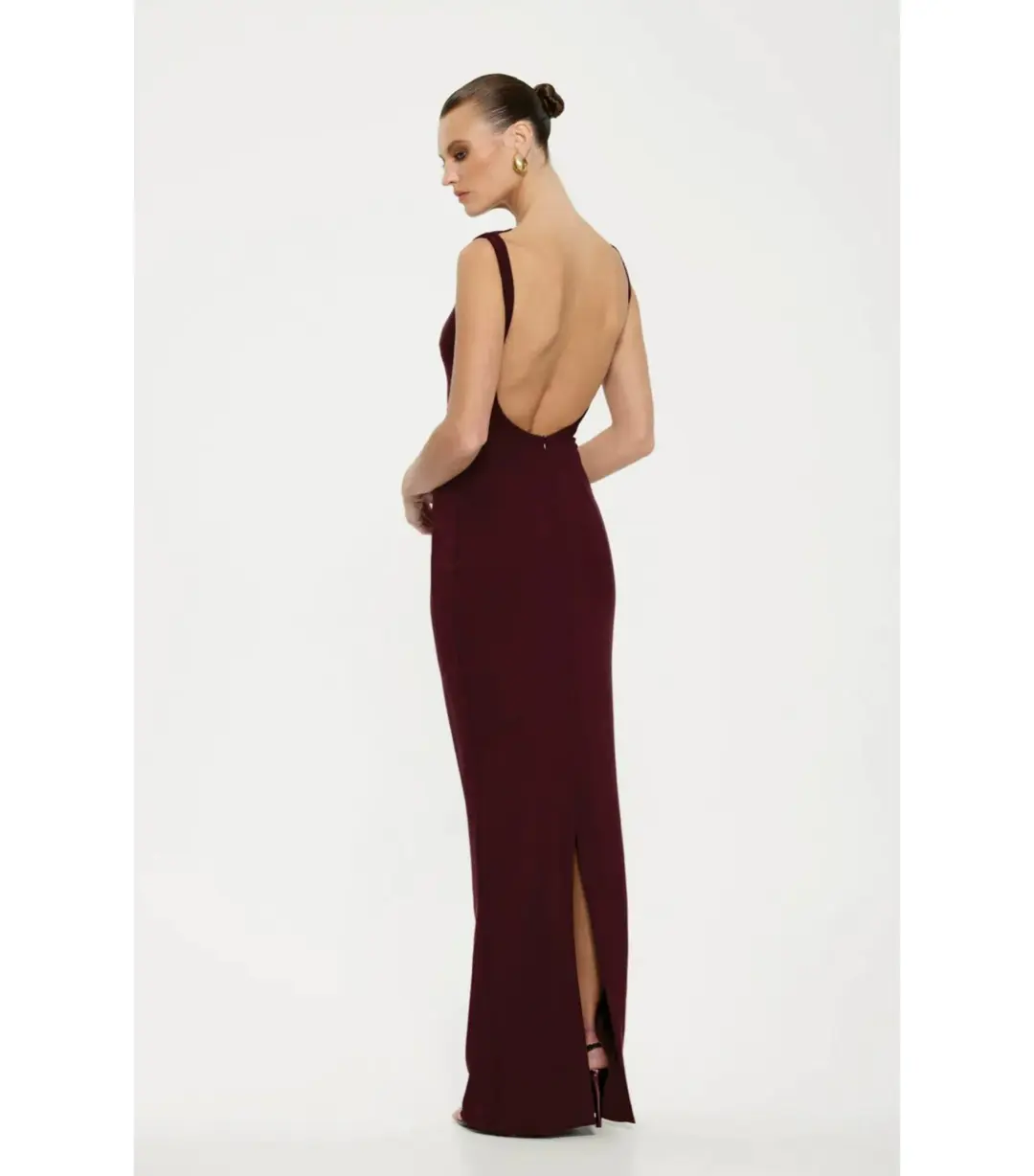 Effie Kats Verona Maxi Gown in Wine Size AU 8 for rent on The Volte - main image