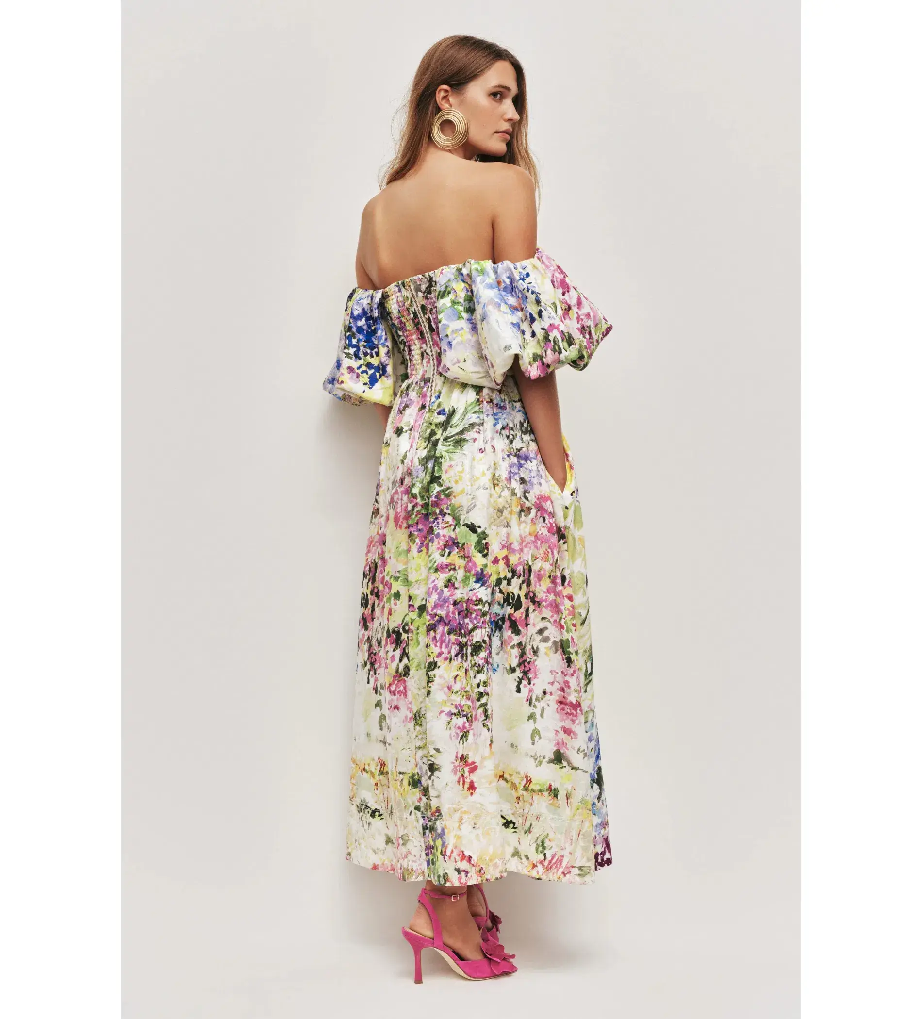 Aje Adina Midi Dress Lavandula Size 10 - Image 3