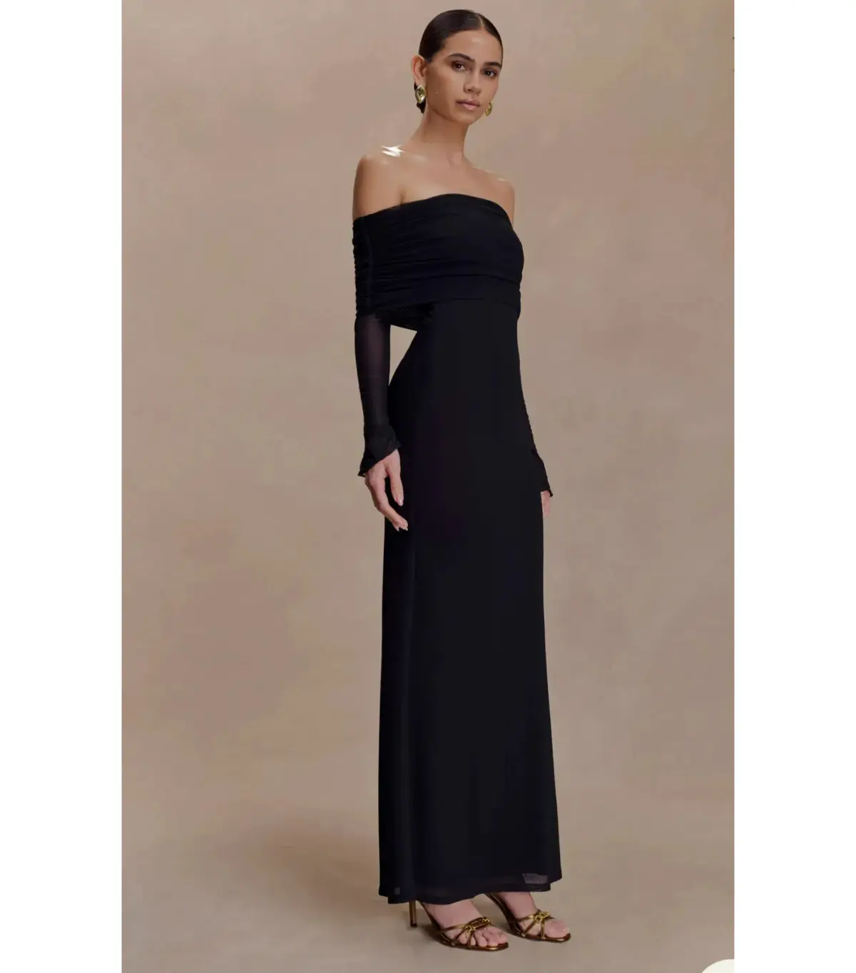 Meshki Josie Off Shoulder Maxi Dress Black Size AU 8 - Image 2