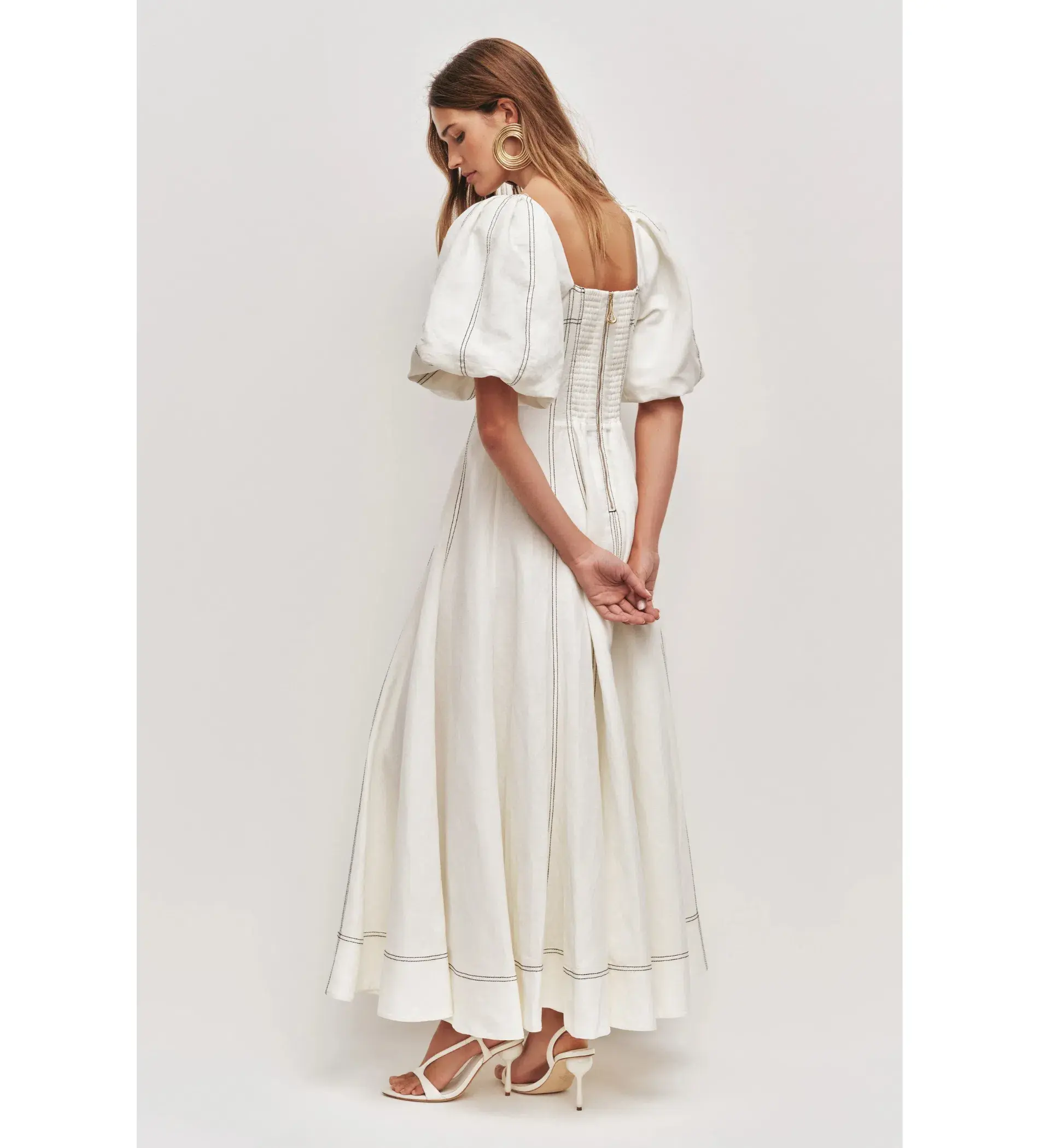 Aje Moderna Midi Dress Ivory Size 8 - Image 2