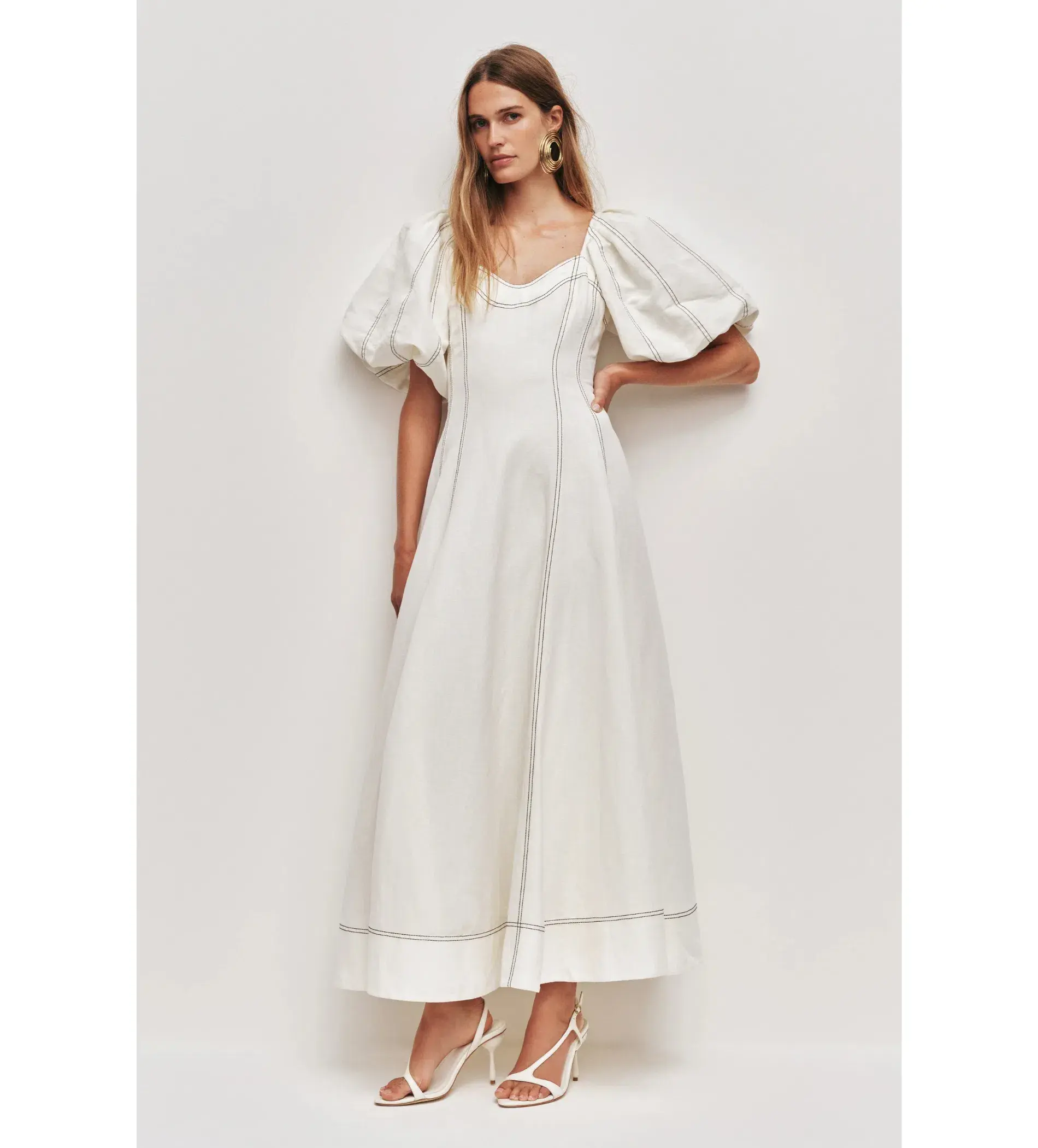 Aje Moderna Midi Dress Ivory Size 8 - Image 1