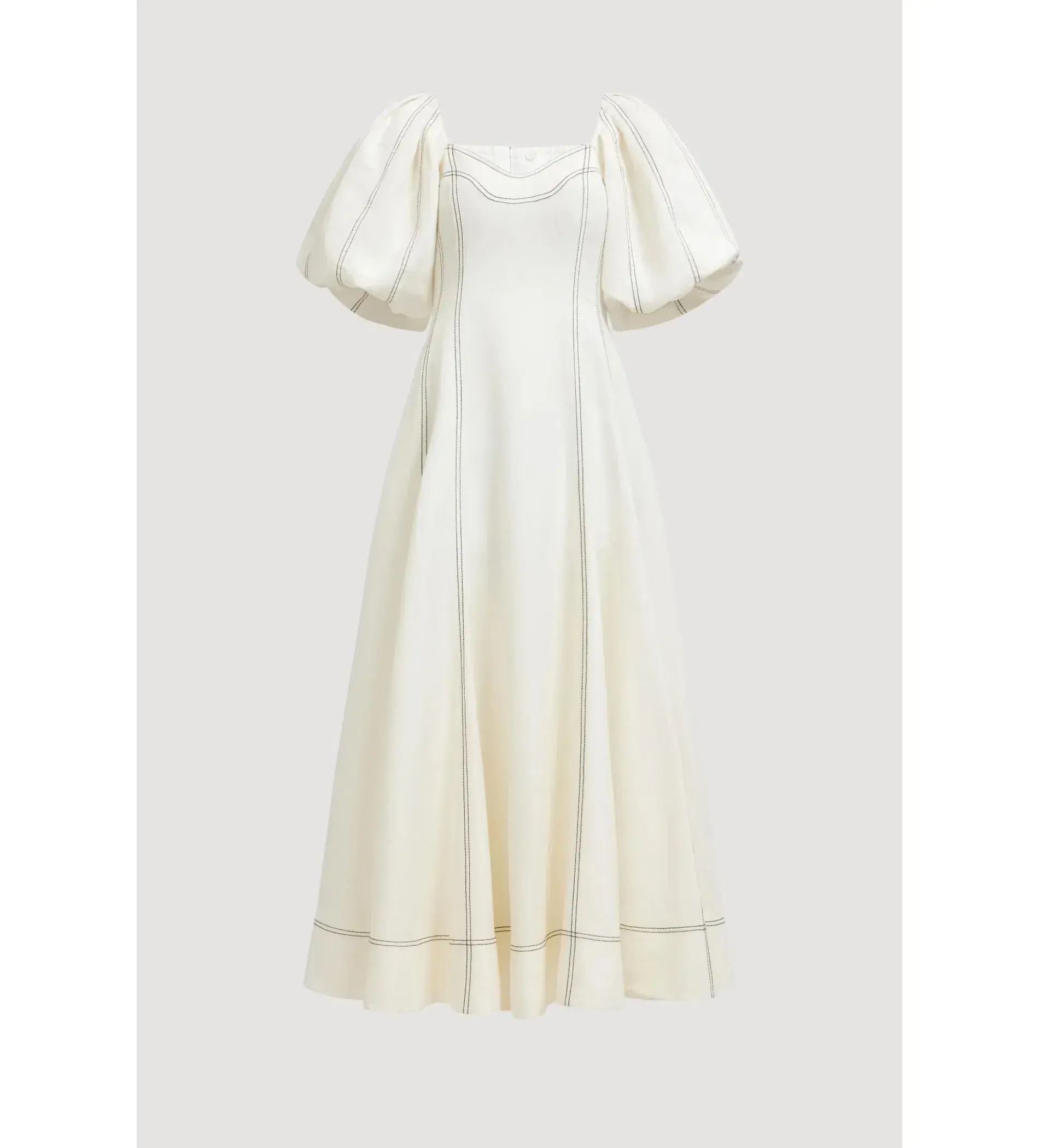 Aje Moderna Midi Dress Ivory Size 8 - Image 3