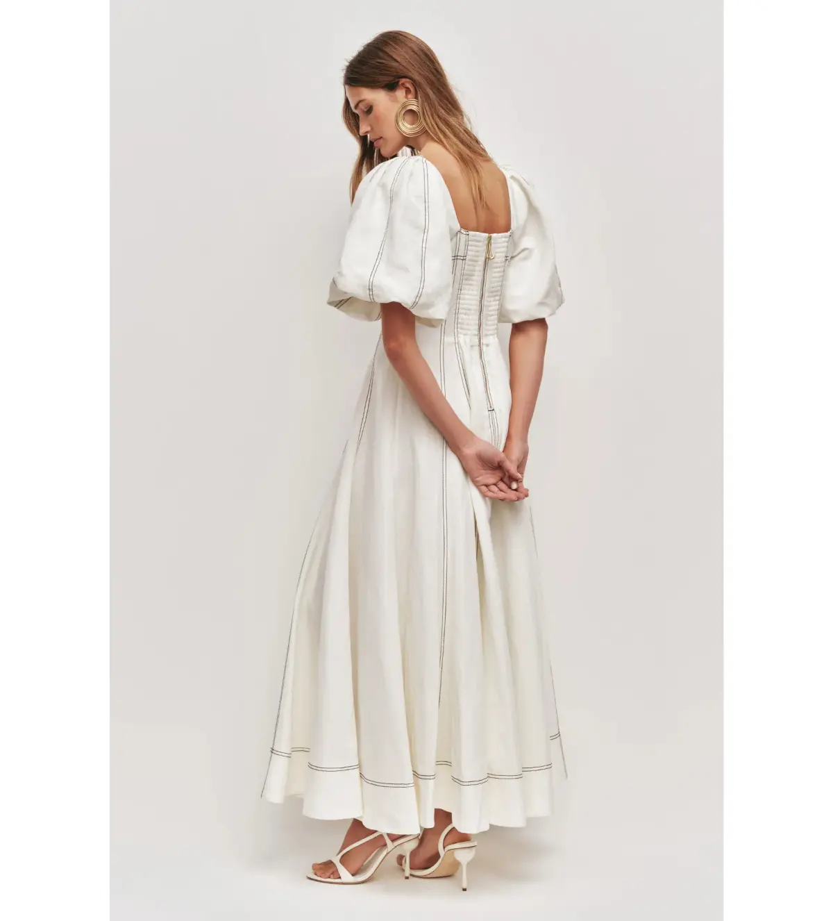 Aje Moderna Midi Dress Ivory Size 10 - Image 2