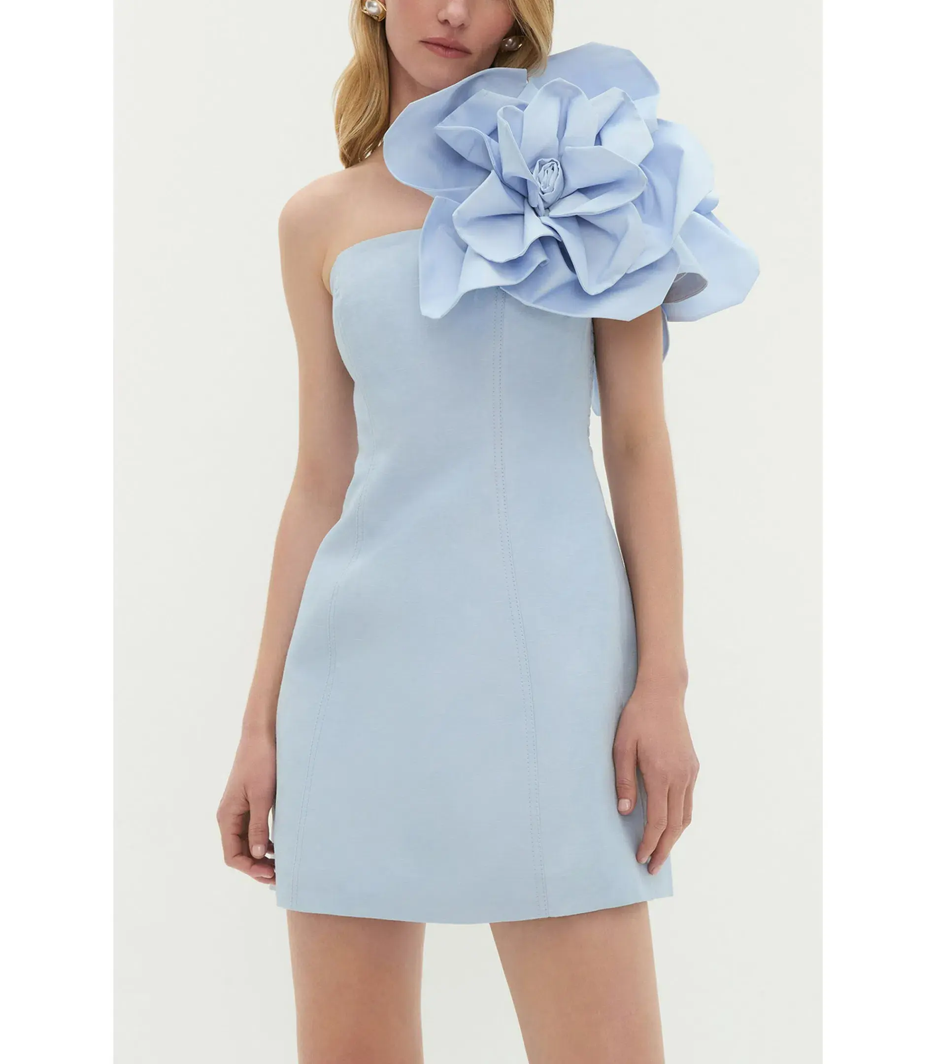 Aje Florence Mini Dress Icy Blue Size AU 6 - Image 2