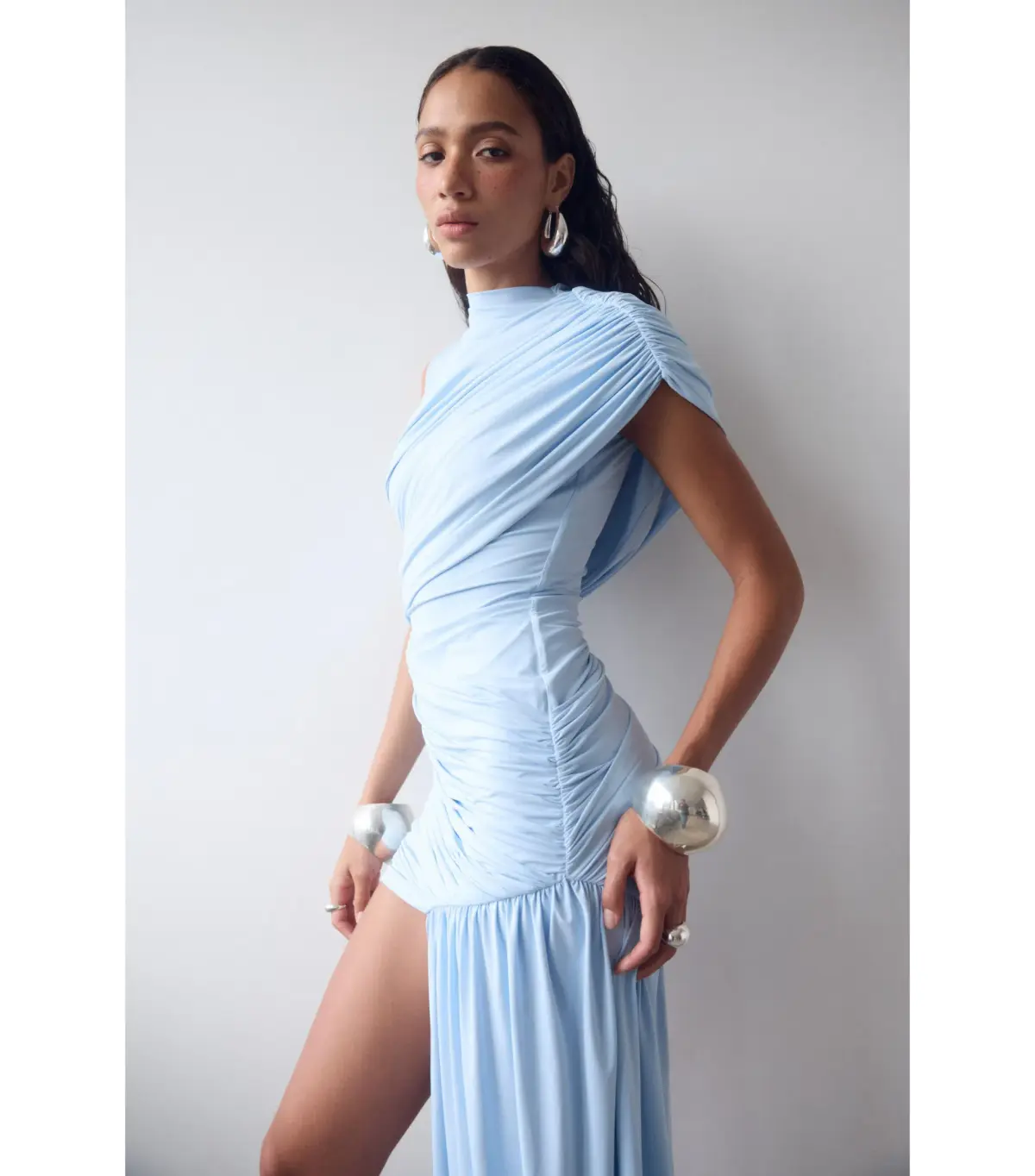 De La Vali Ravenna Mini Dress in Sky Blue Size AU 4  - Image 2