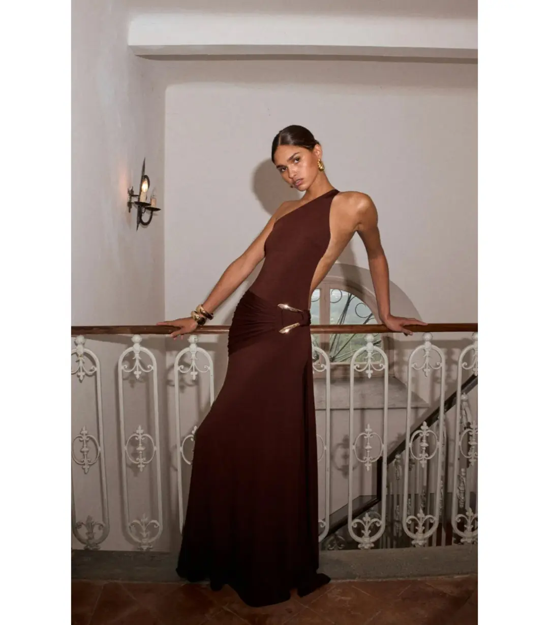 Ance Gria Gaia Maxi Gown Brown Size XS / AU 6 for rent on The Volte - main image