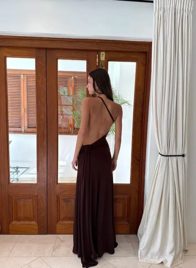 Ance Gria Gaia Maxi Gown Brown Size XS / AU 6 for rent on The Volte - main image
