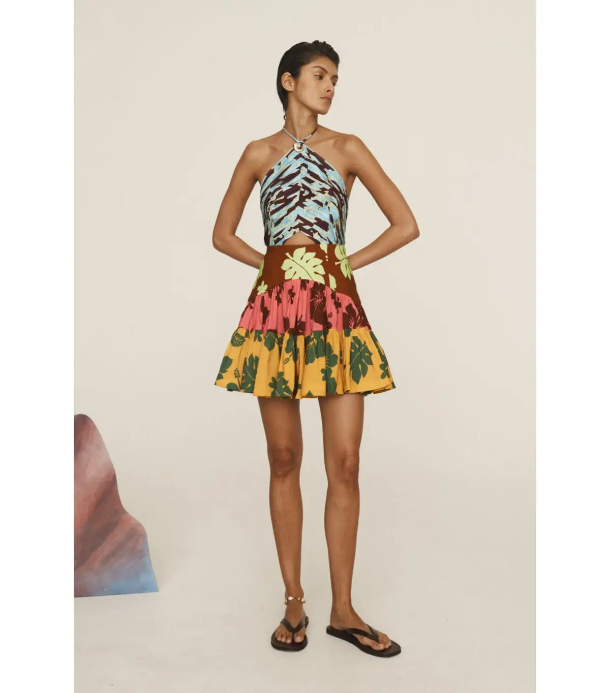 Alemais Poppy Spliced Mini Dress Multi Size AU 6 - Image 1