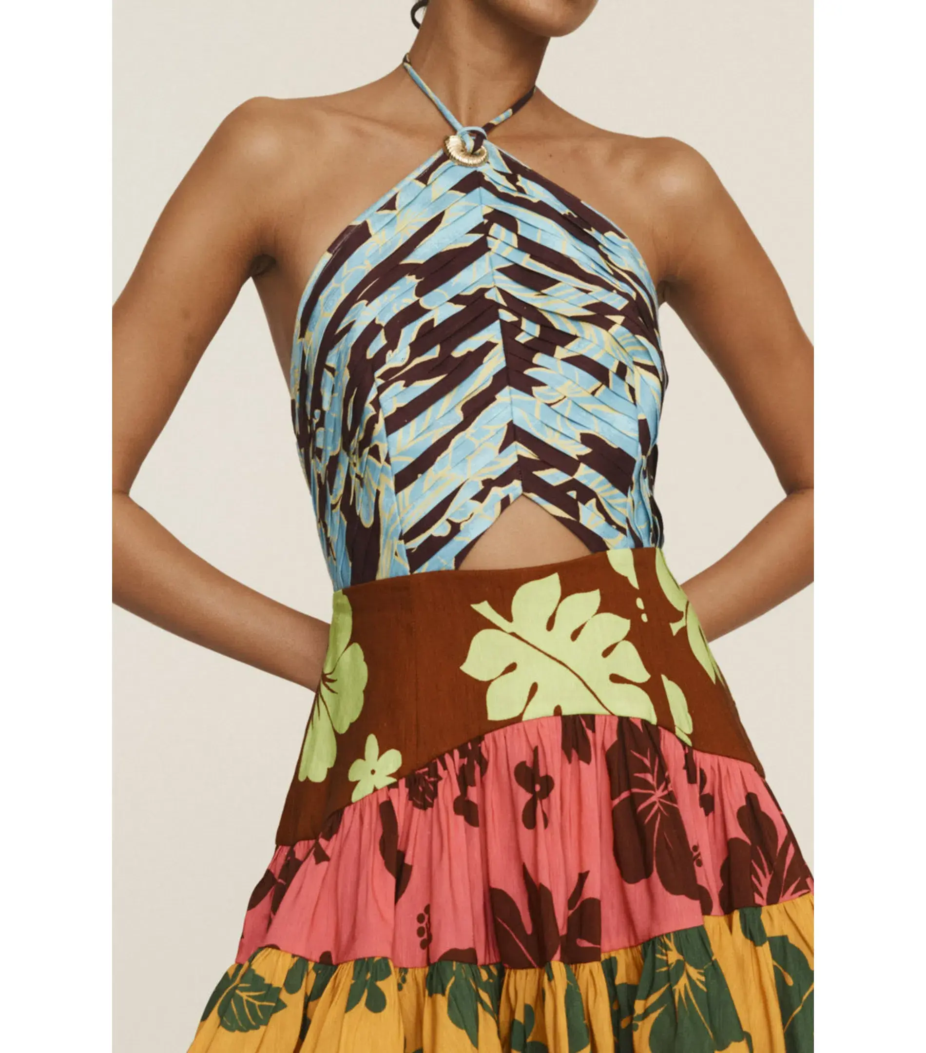 Alemais Poppy Spliced Mini Dress Multi Size AU 6 - Image 2