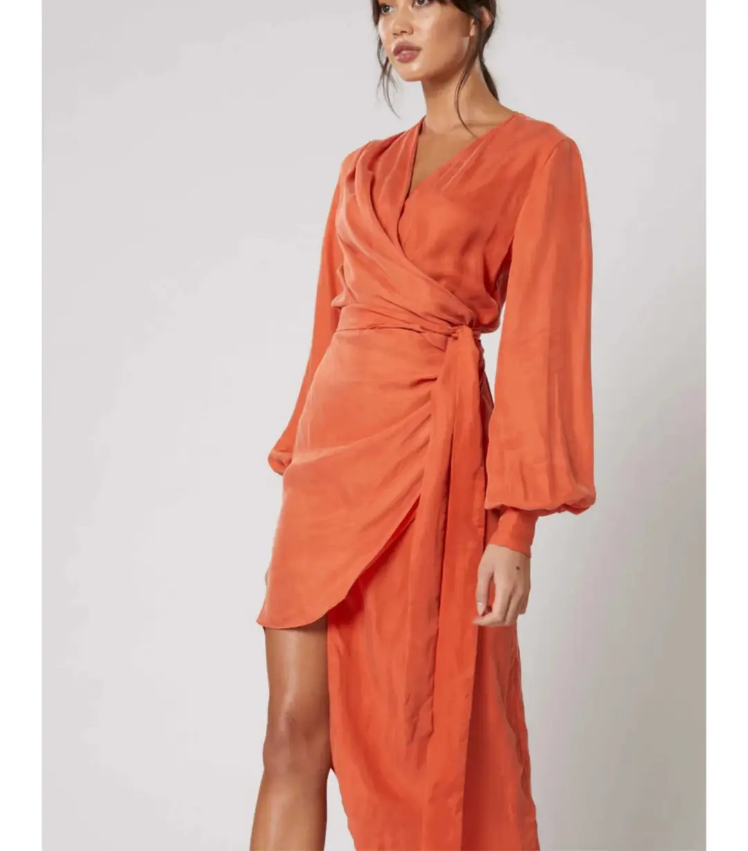 Winona Mirabelle Asymmetrical Dress Orange Size AU 8  for rent on The Volte - main image