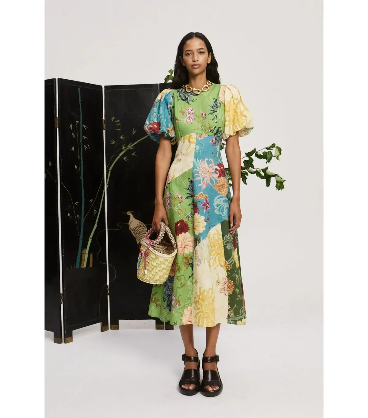 Alemais Avery Spliced Midi Dress Multi Size AU 10 - Image 1