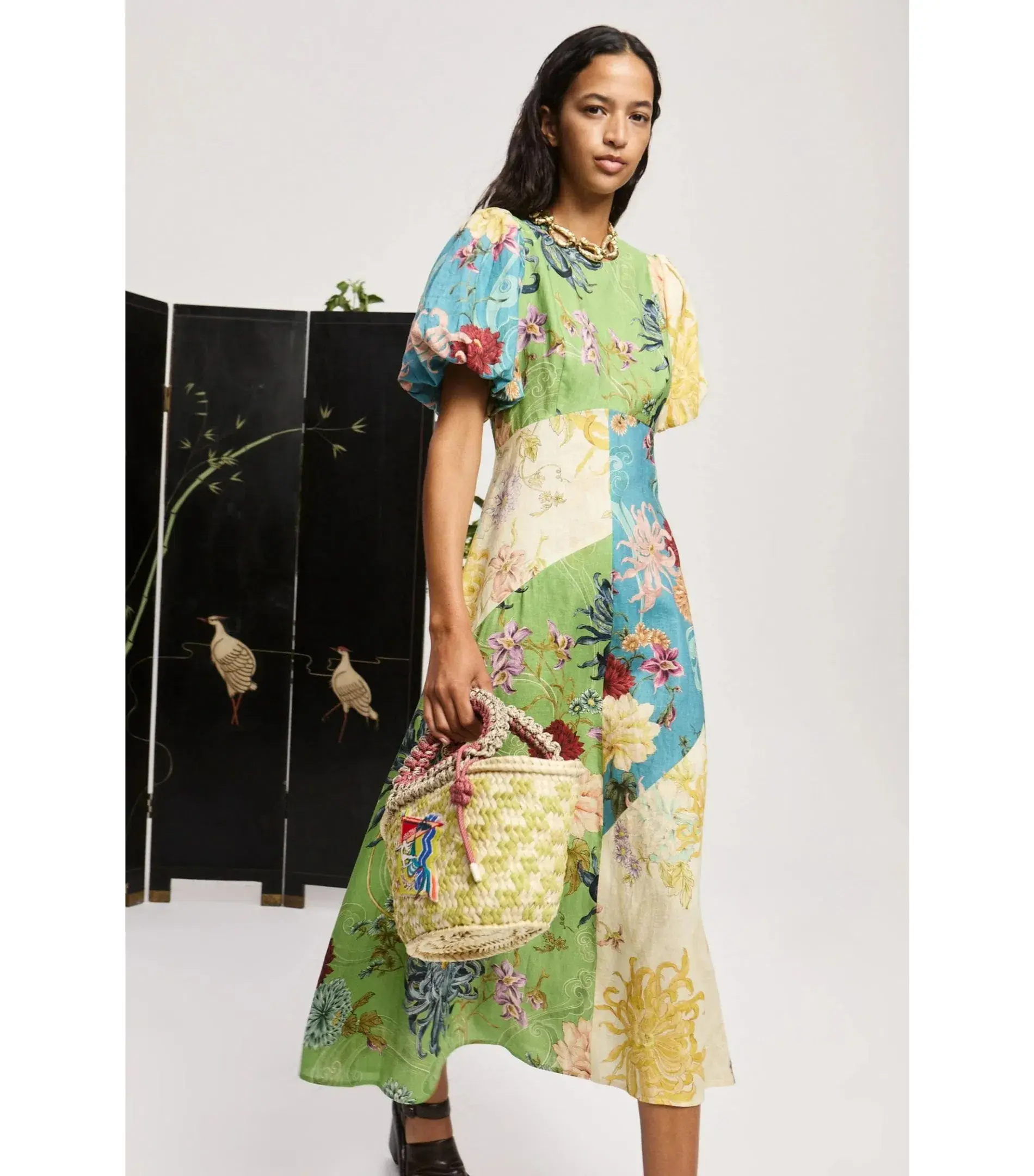 Alemais Avery Spliced Midi Dress Multi Size AU 10 - Image 2