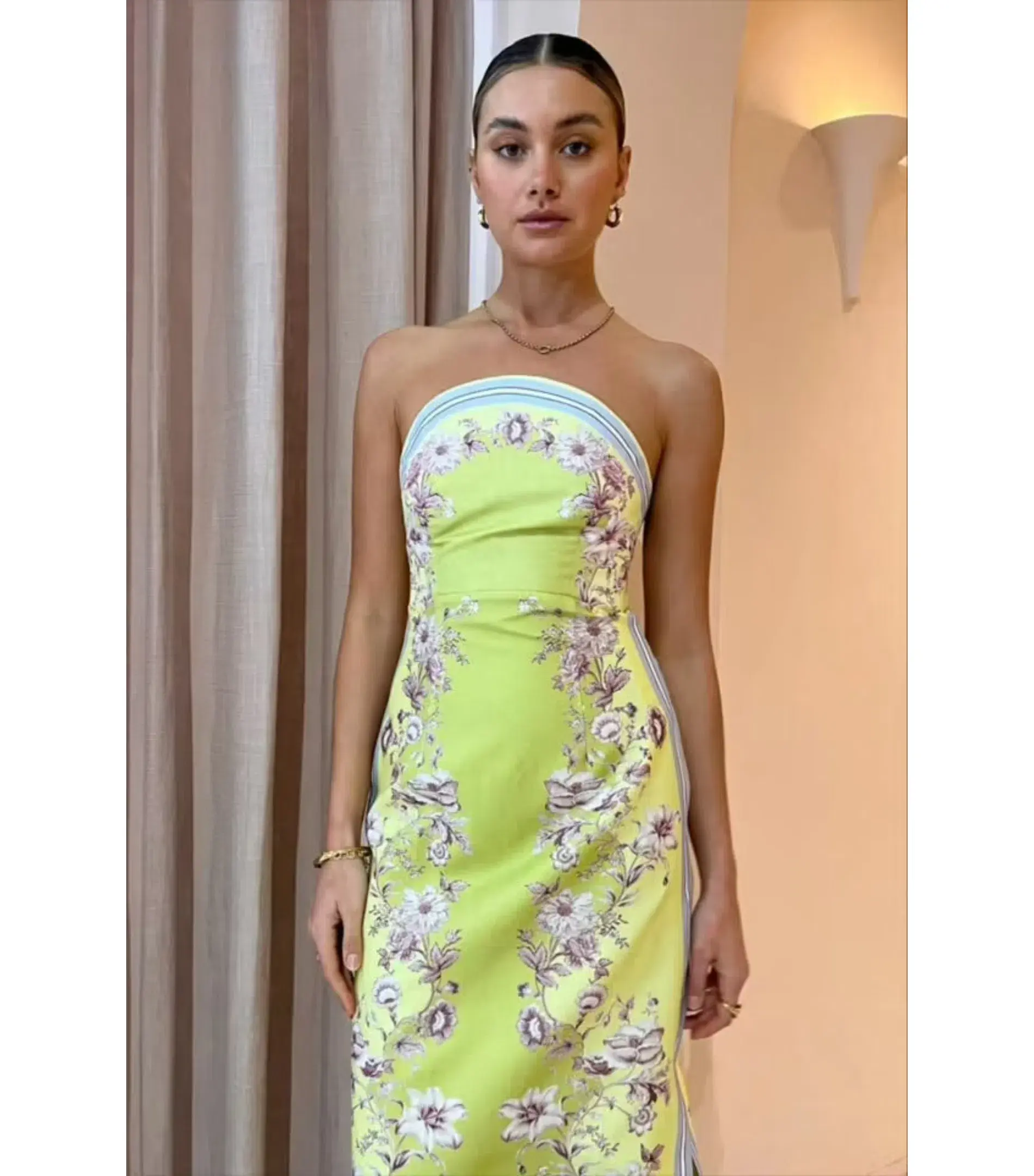 Alemais Marlow Bodice Midi Dress Print Size AU 6 - Image 2