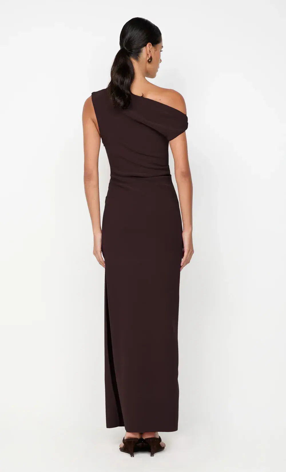 Bec & Bridge Leora Asym Maxi Dress - Dark Chocolate (Size 12) - Image 4