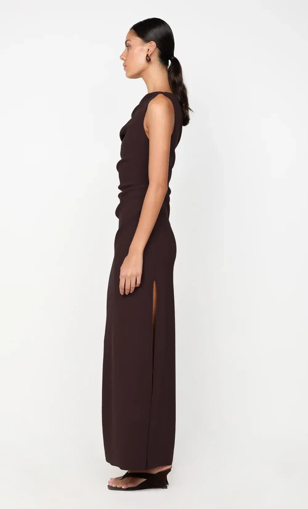 Bec & Bridge Leora Asym Maxi Dress - Dark Chocolate (Size 12) - Image 3
