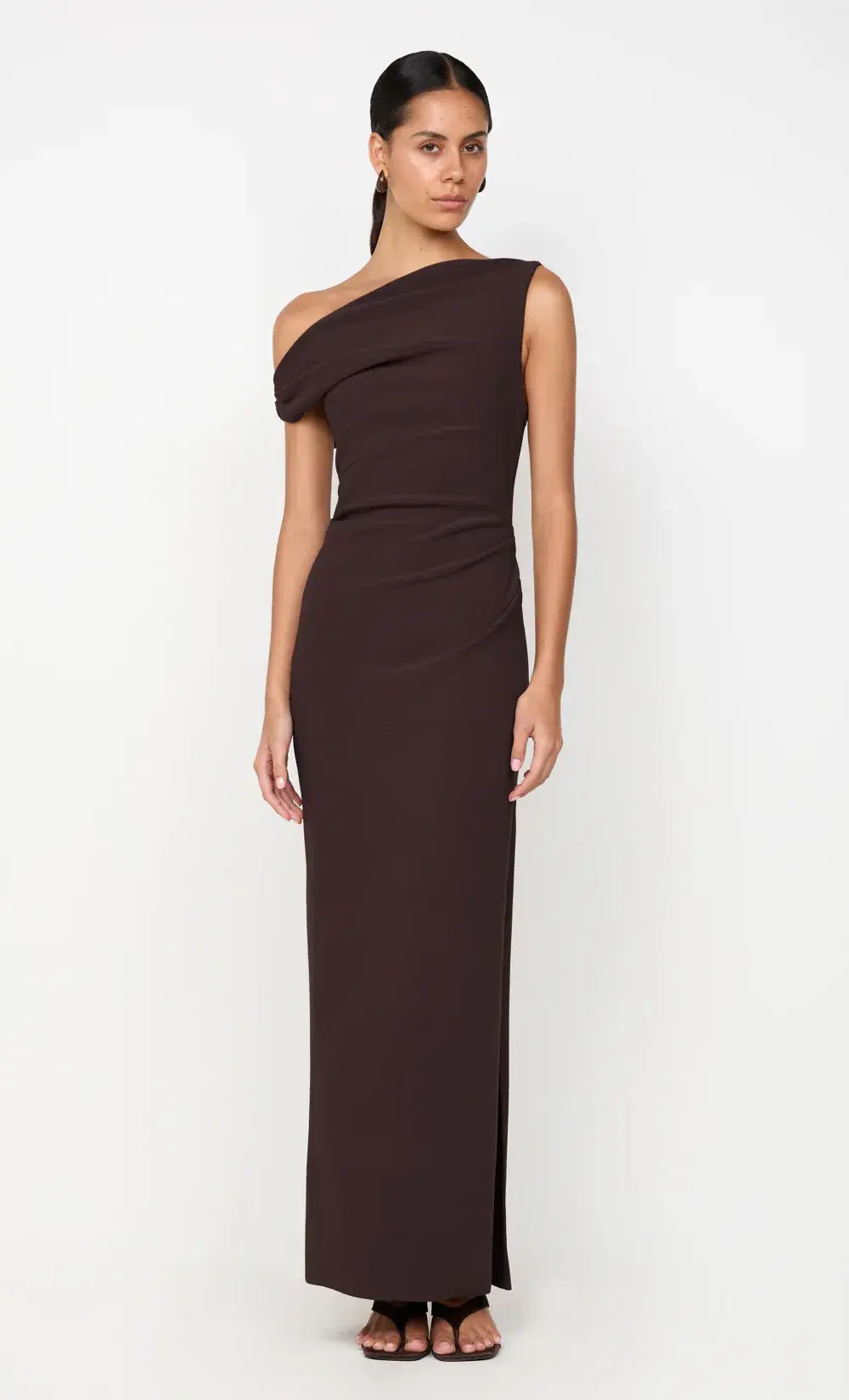 Bec & Bridge Leora Asym Maxi Dress - Dark Chocolate (Size 12) - Image 1