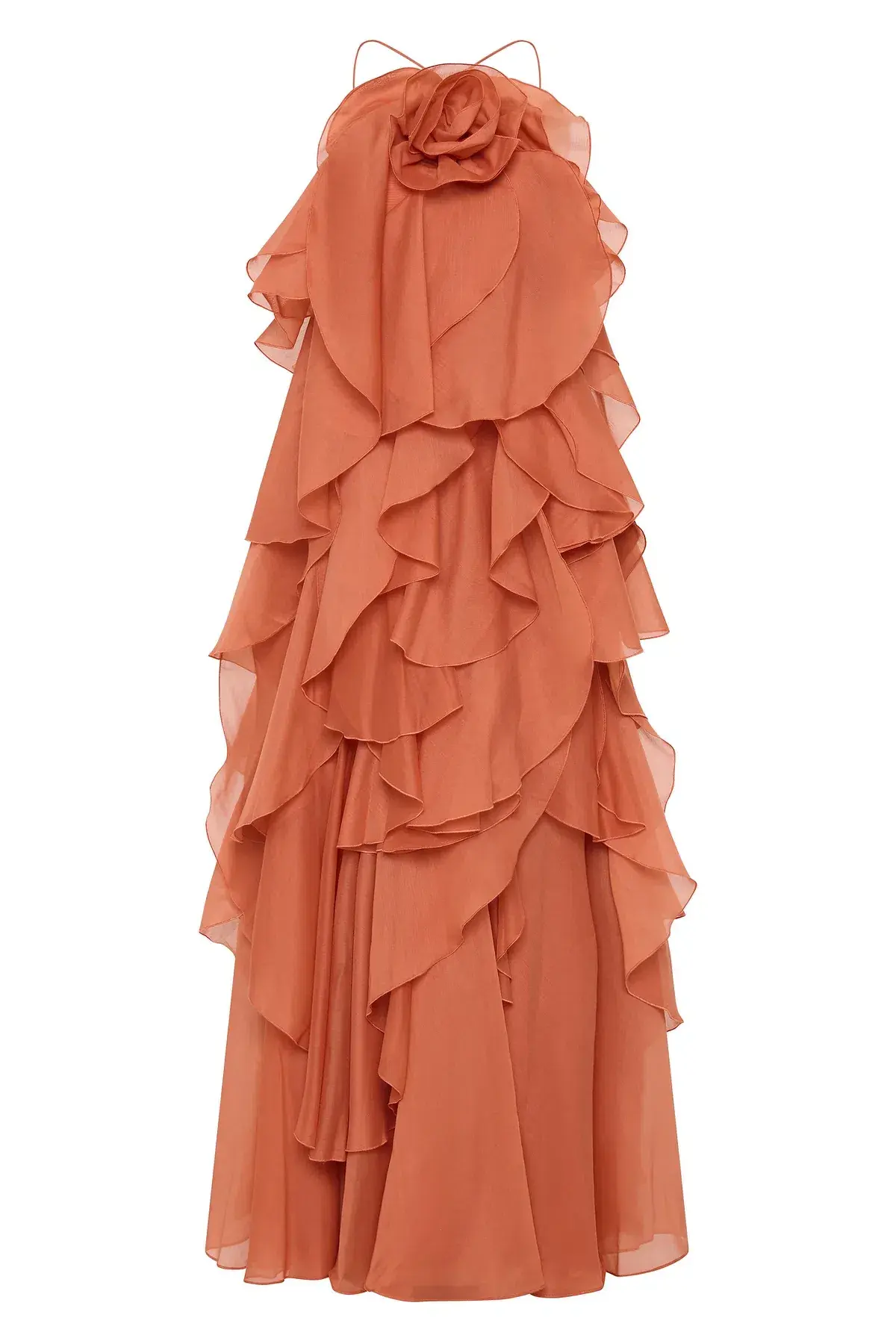 Aje Pandorea Layered Maxi Dress Coral Clay size 8 - Image 8