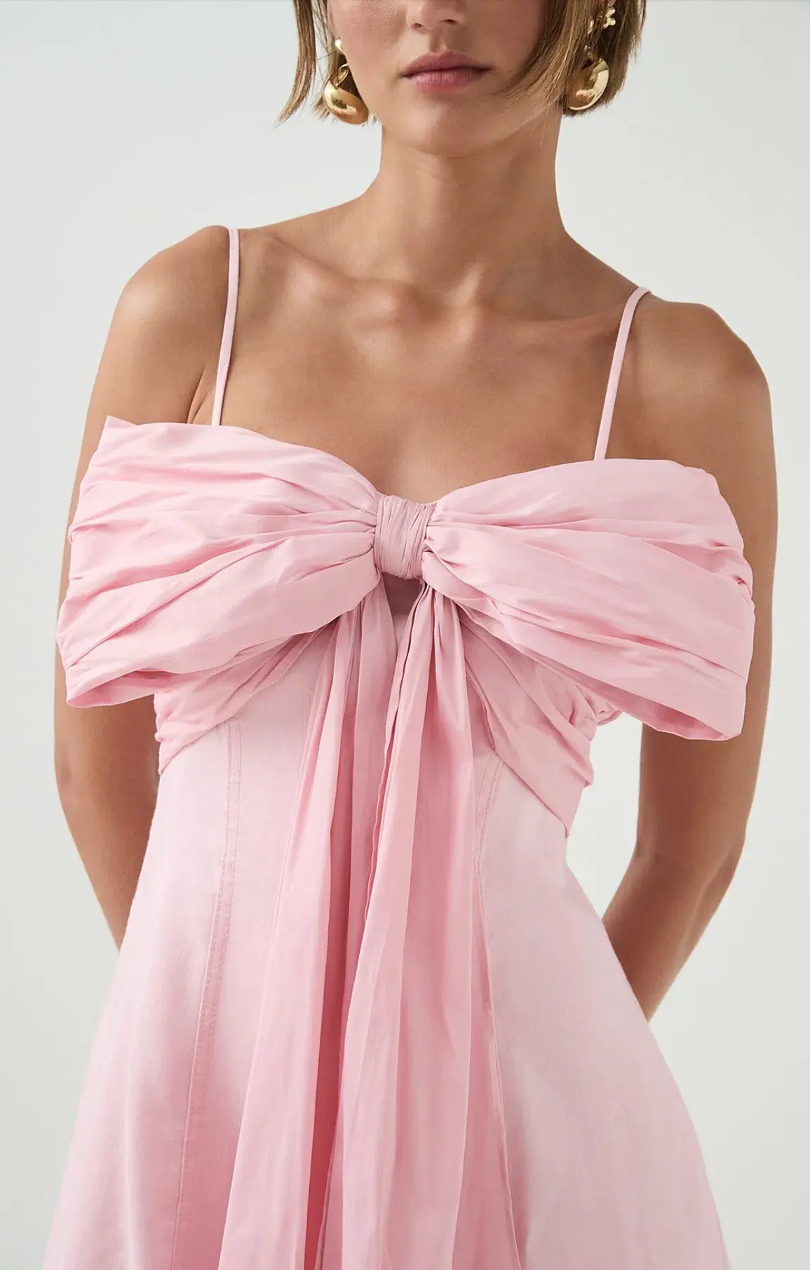 Aje Scarlett Midi Dress Pink - Size 10 - Image 3