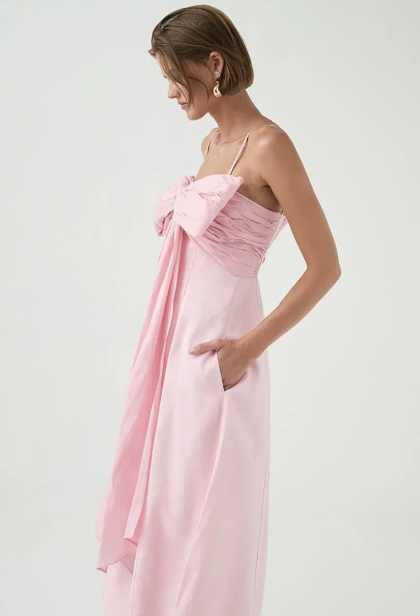 Aje Scarlett Midi Dress Pink - Size 10 - Image 5