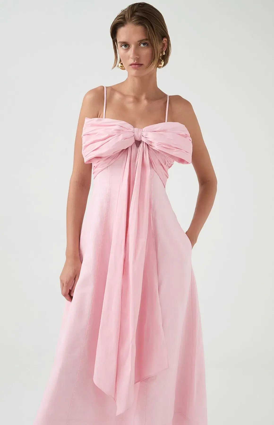 Aje Scarlett Midi Dress Pink - Size 10 - Image 2