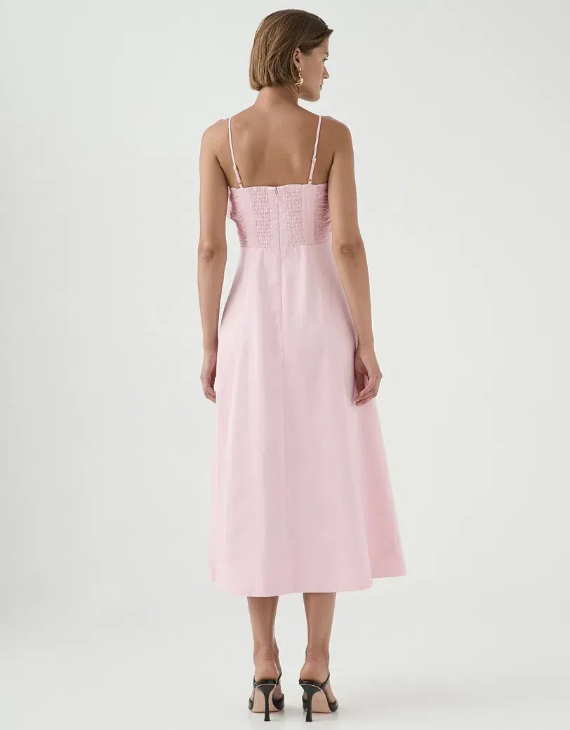 Aje Scarlett Midi Dress Pink - Size 10 - Image 4