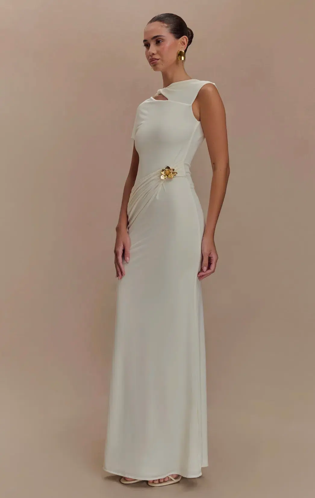 Meshki Kaida Slinky Maxi Dress Ivory Size S / AU 8 - Image 2