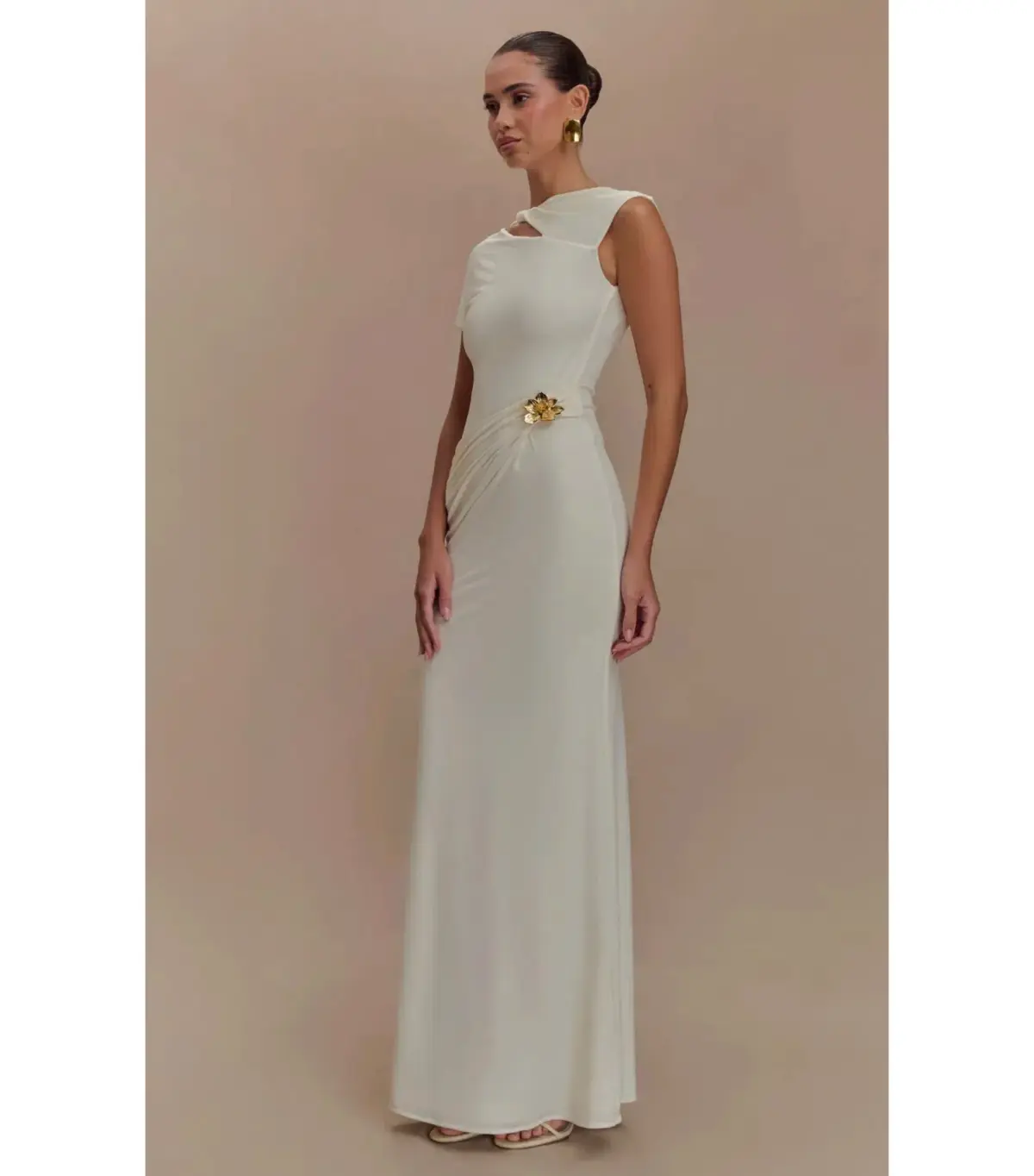 Meshki Kaida Slinky Maxi Dress Ivory Size S / AU 8 - Image 2