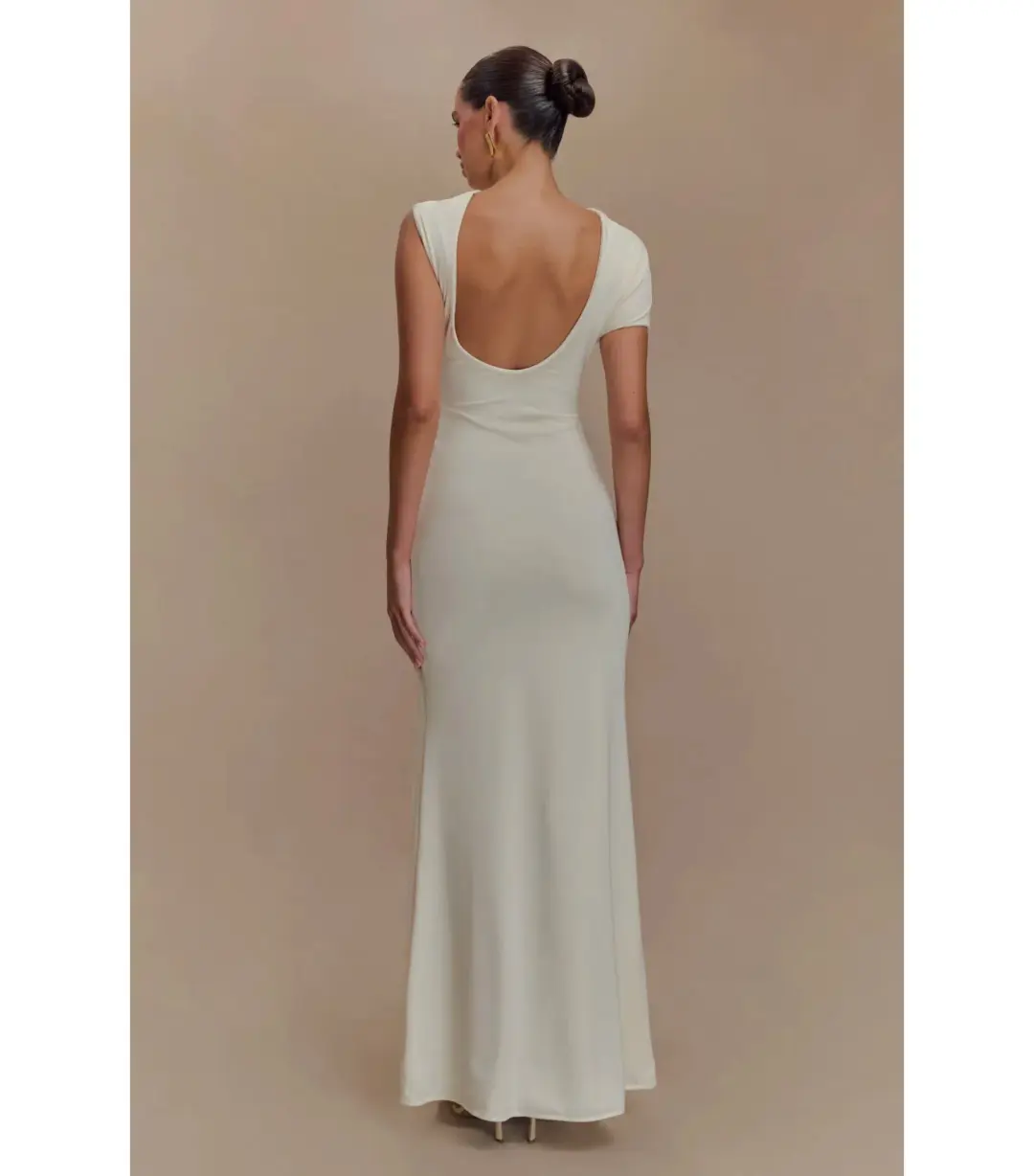 Meshki Kaida Slinky Maxi Dress Ivory Size S / AU 8 for rent on The Volte - main image