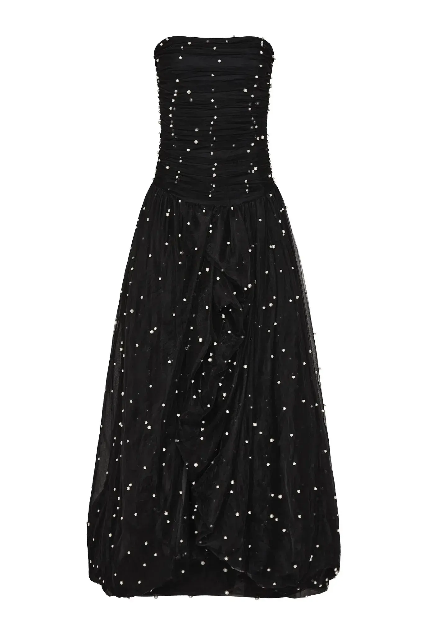 Aje Juniper Gown Dress Black Pearls Size 12 - Image 2