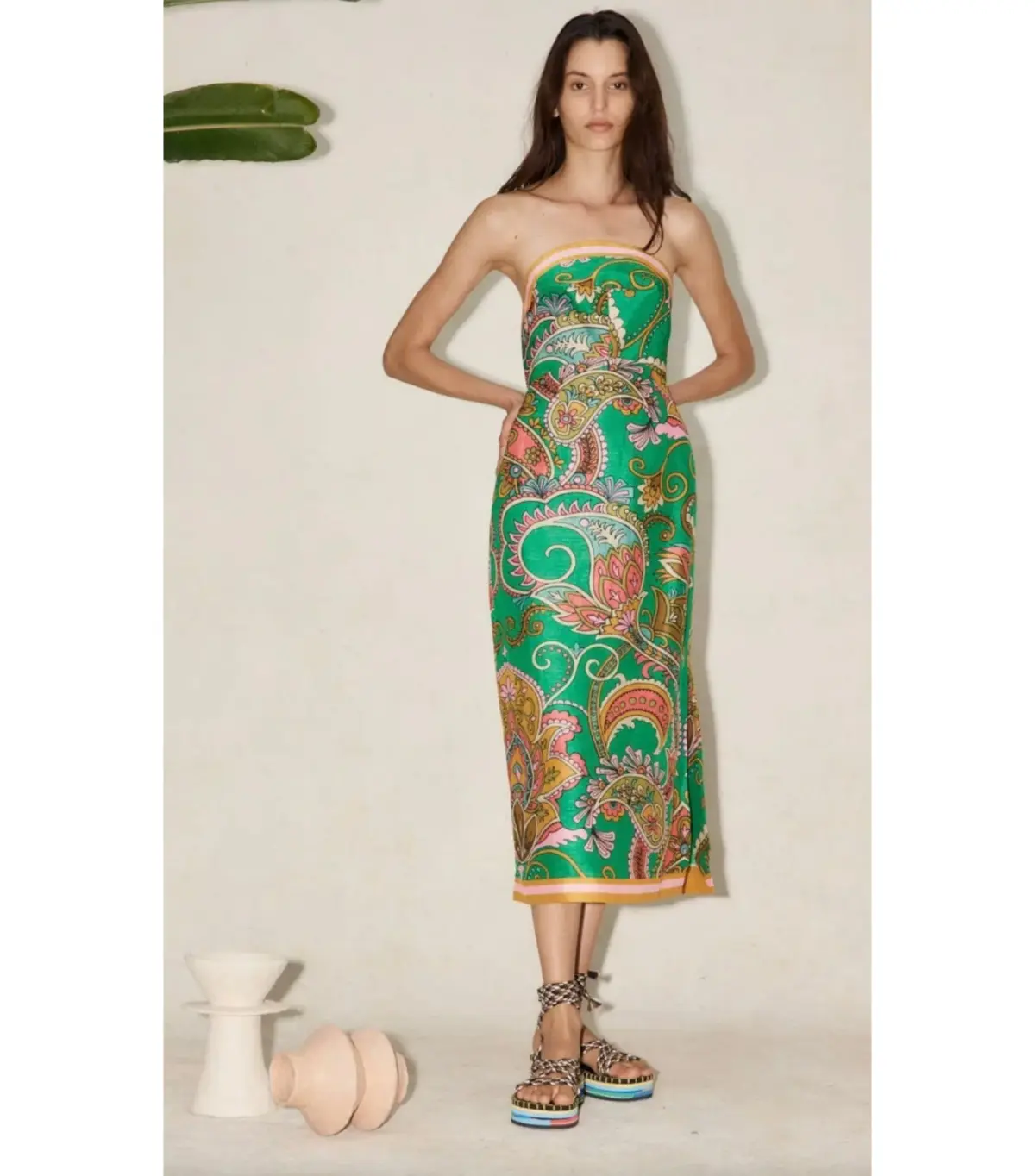 Alemais Marion Bodice Midi Dress in Emerald Size AU 10 - Image 1