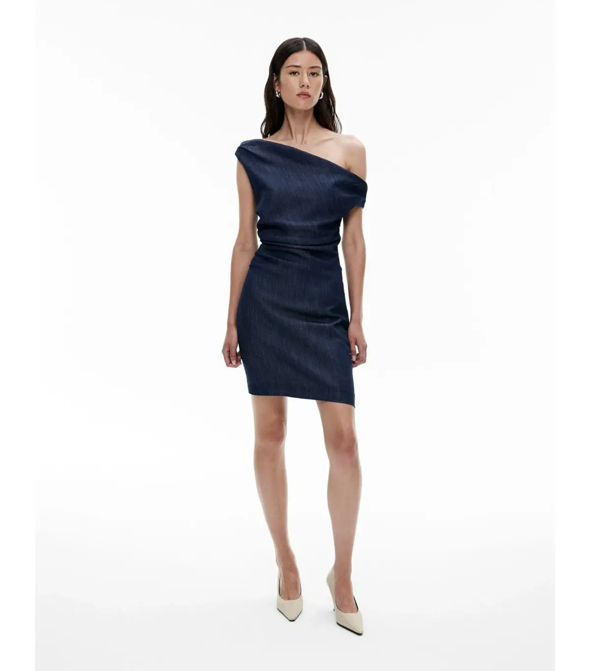 Witchery Off Shoulder Denim Mini Dress Blue Size AU 8  - Image 1