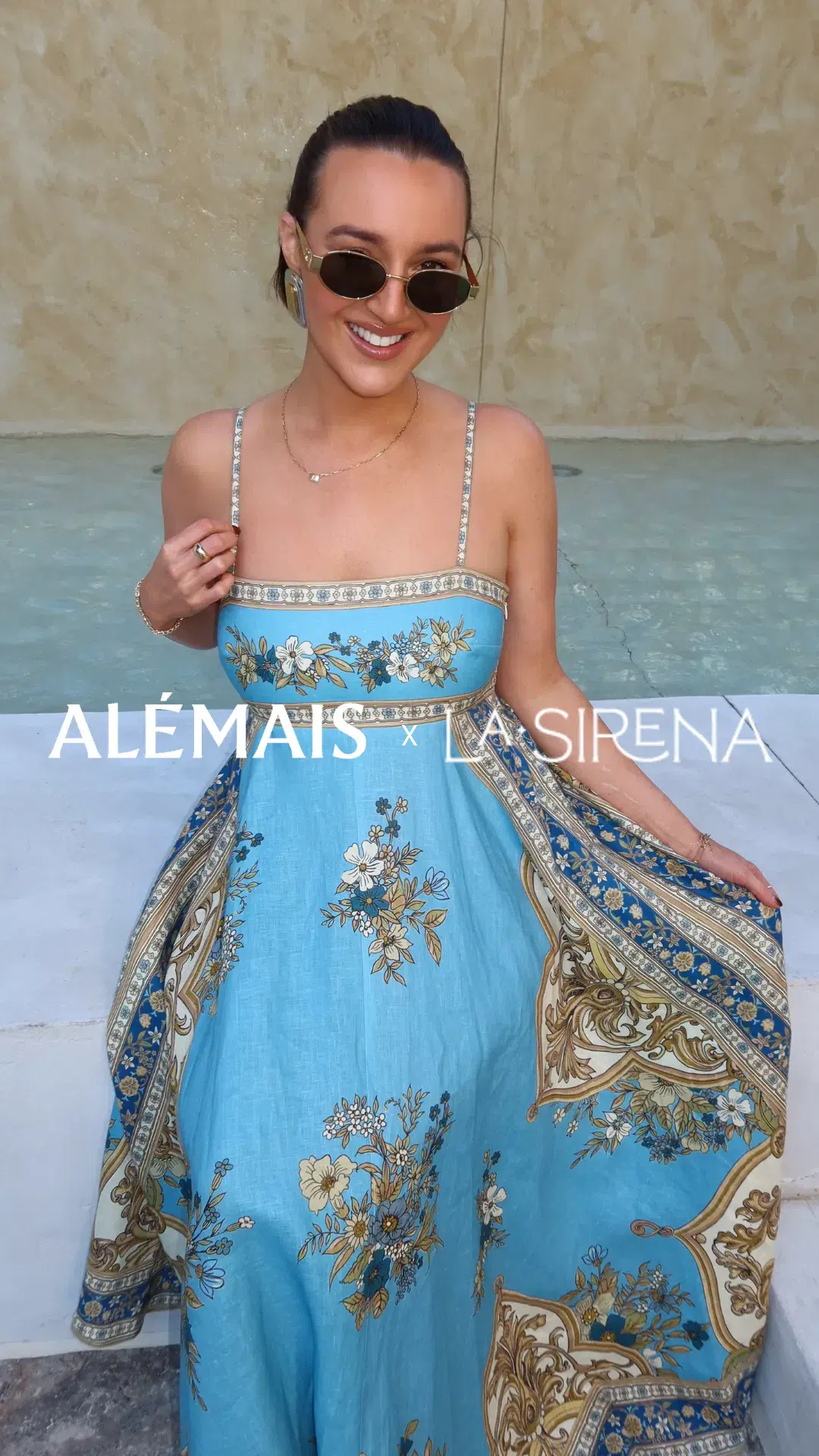 Alemais Cassie Sundress Blue Print Size AU 14 - Image 2