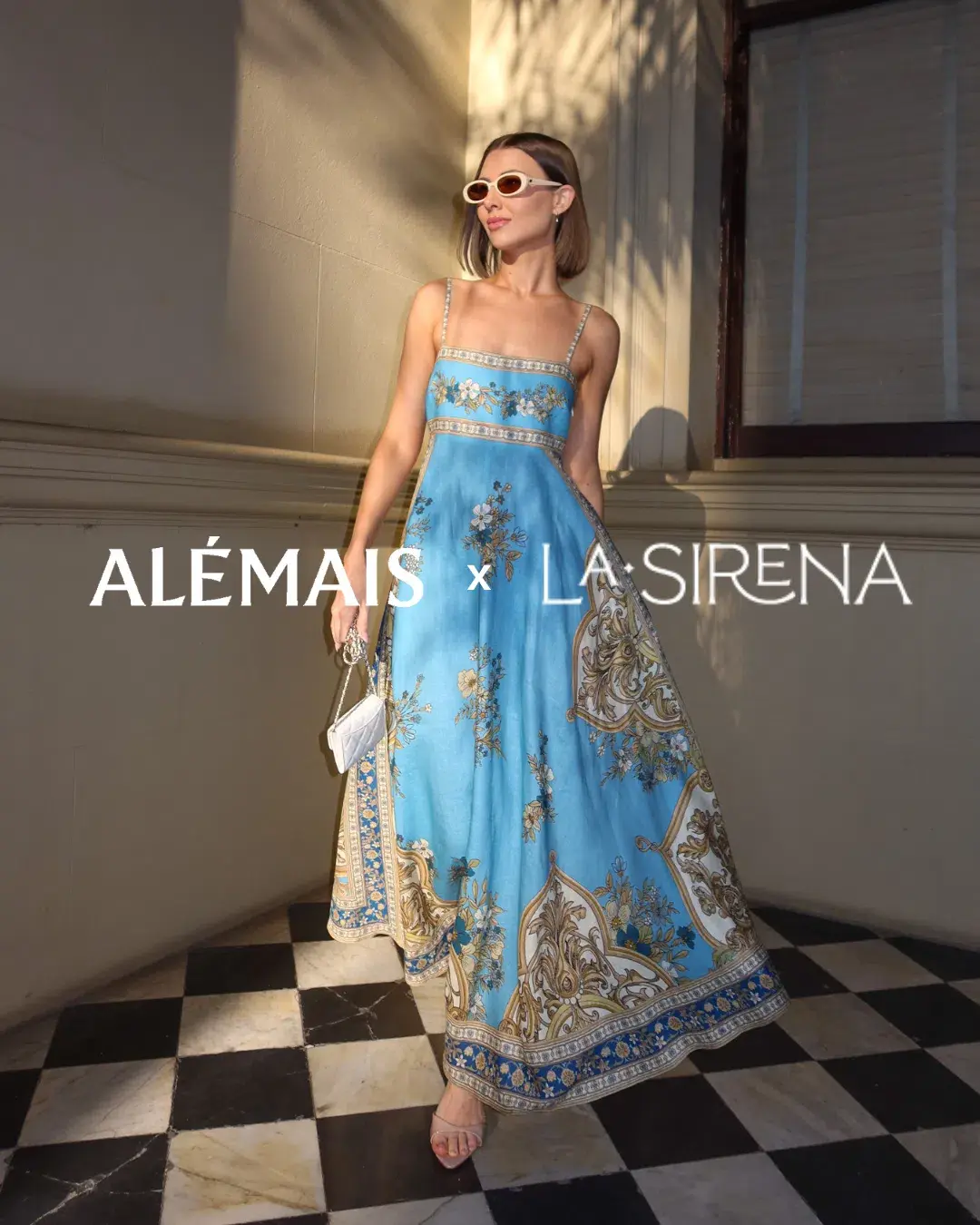 Alemais Cassie Sundress Blue Print Size AU 14 - Image 4