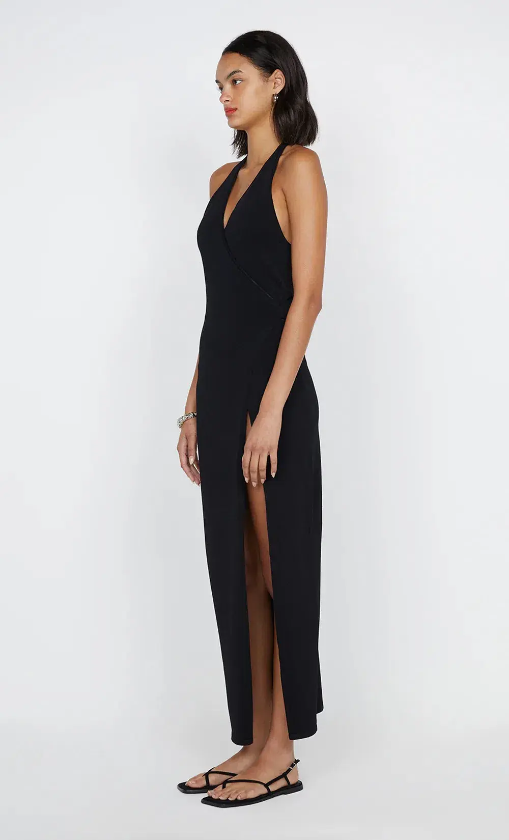 Bec & Bridge Irie Halter Midi  Dress Black  Size 12  for rent on The Volte - main image