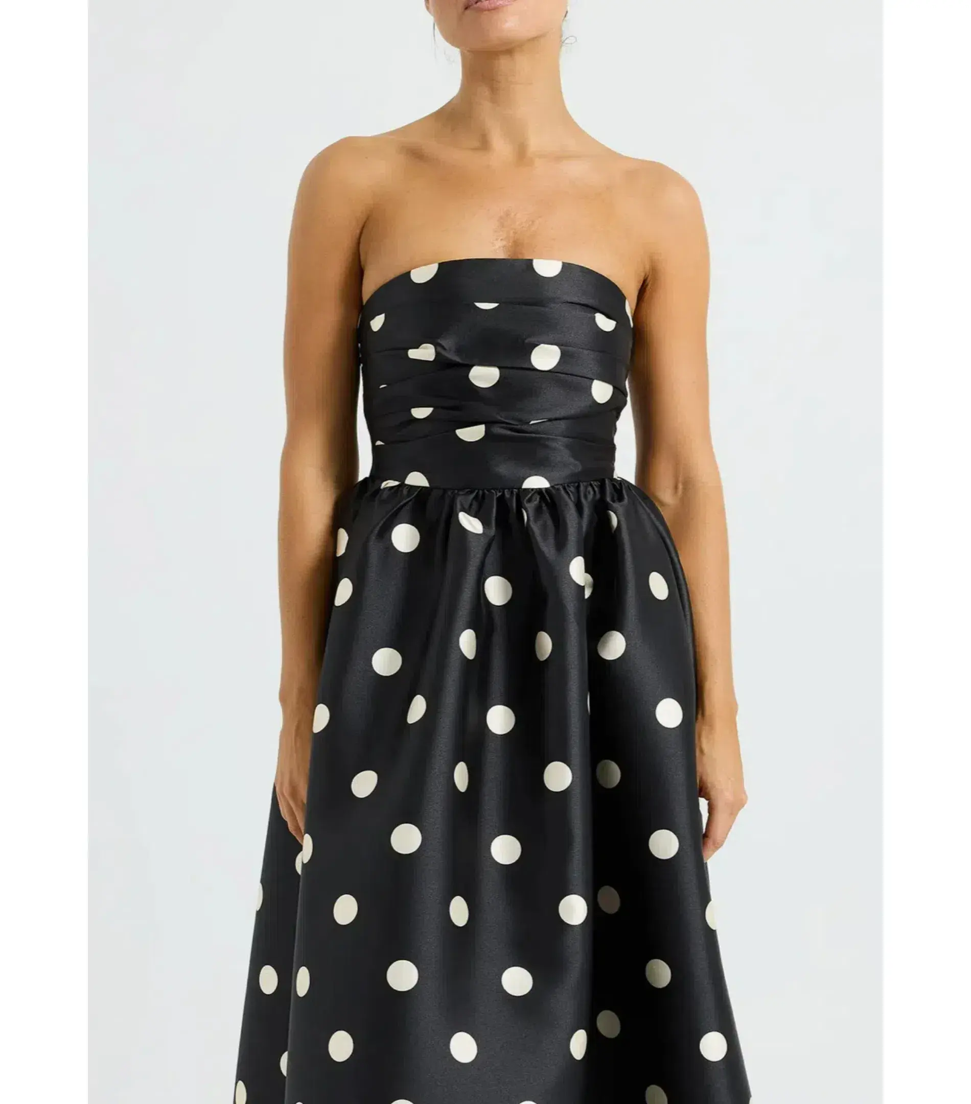 Pasduchas Dottie Strapless Midi Dress Black/Cream Size AU 8 - Image 3