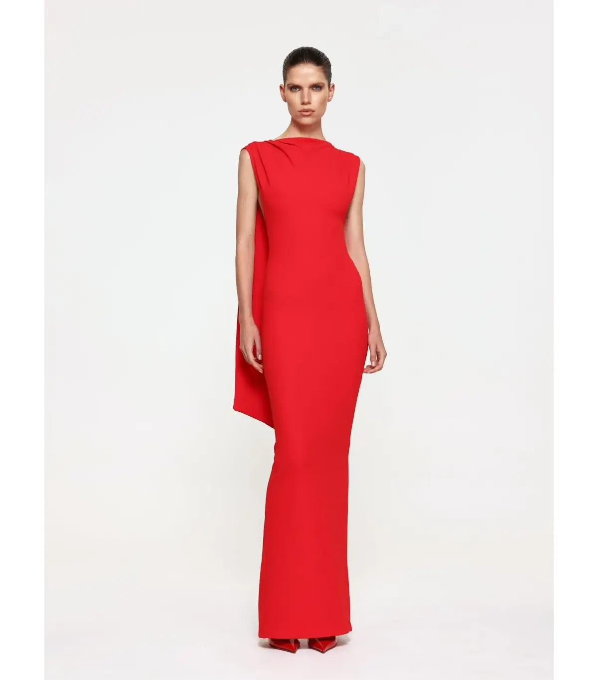 Effie Kats Audrey Maxi Gown Cherry Red Size Small / AU 8 - Image 1
