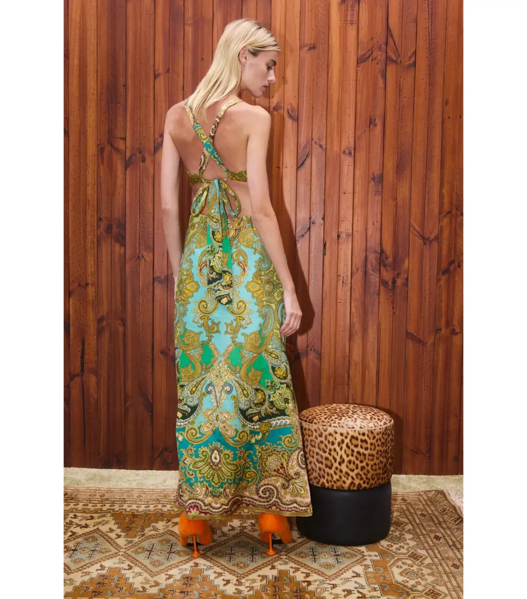 Alemais Clemenza Cut Out Midi Dress Multi Size AU 8 for rent on The Volte - main image