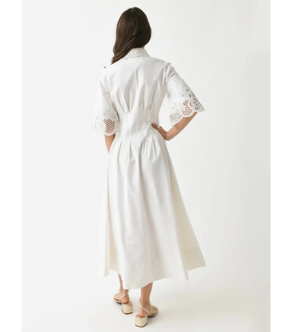 Clea Zhoe Lace Midi Shirtdress White Size AU 6 - Image 2