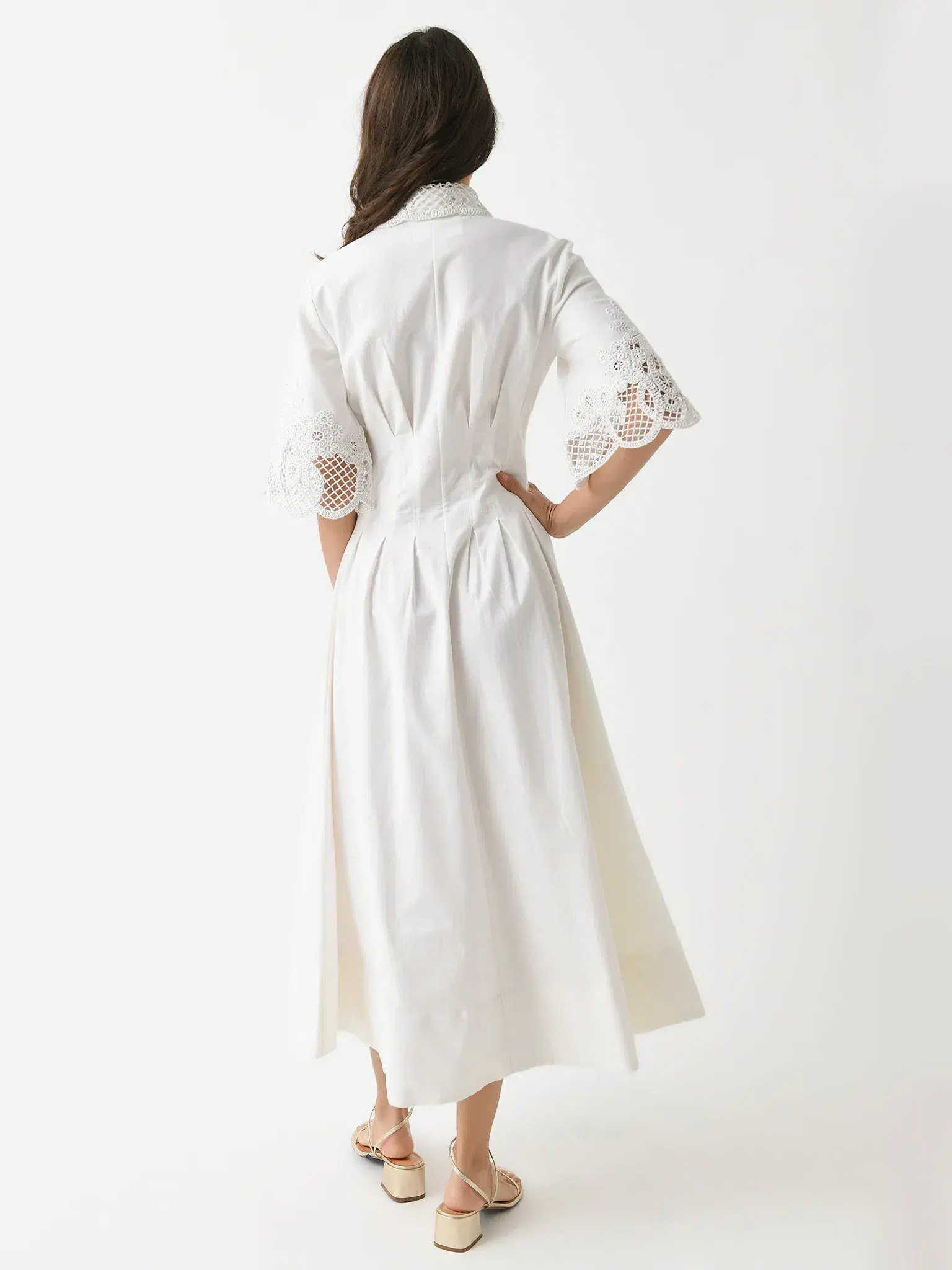 CLEA ZHOE LACE SHIRT DRESS WHITE SIZE 6 - Image 3