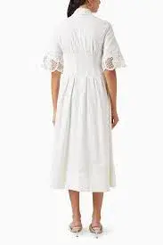 CLEA ZHOE LACE SHIRT DRESS WHITE SIZE 6 - Image 2