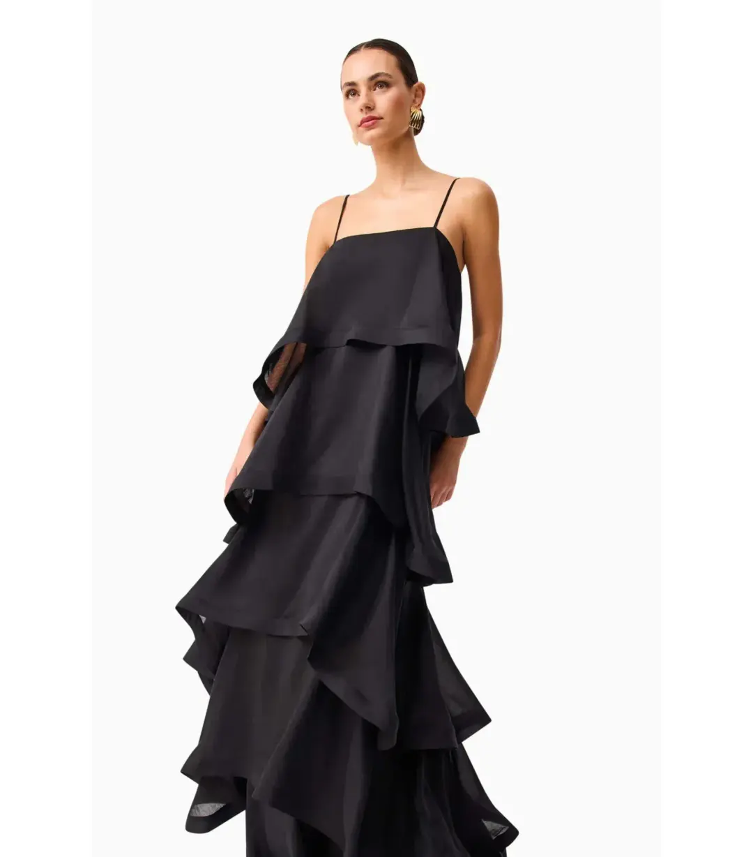 Elliatt Tilly Tiered Maxi Dress Black Size M / AU 10 for rent on The Volte - main image