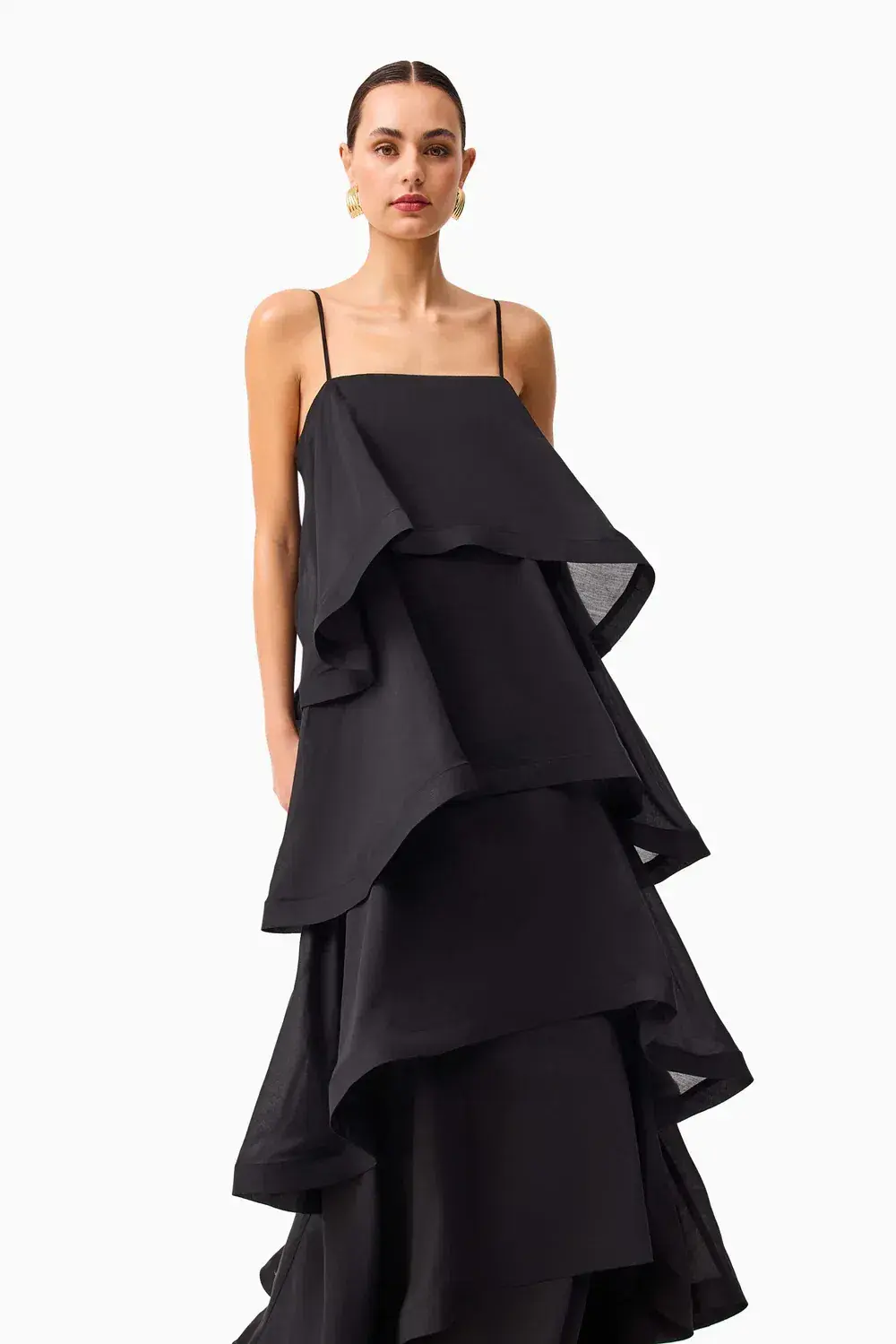 ELLIATT TILLY TIERED MAXI DRESS BLACK SIZE AU 10 - Image 5