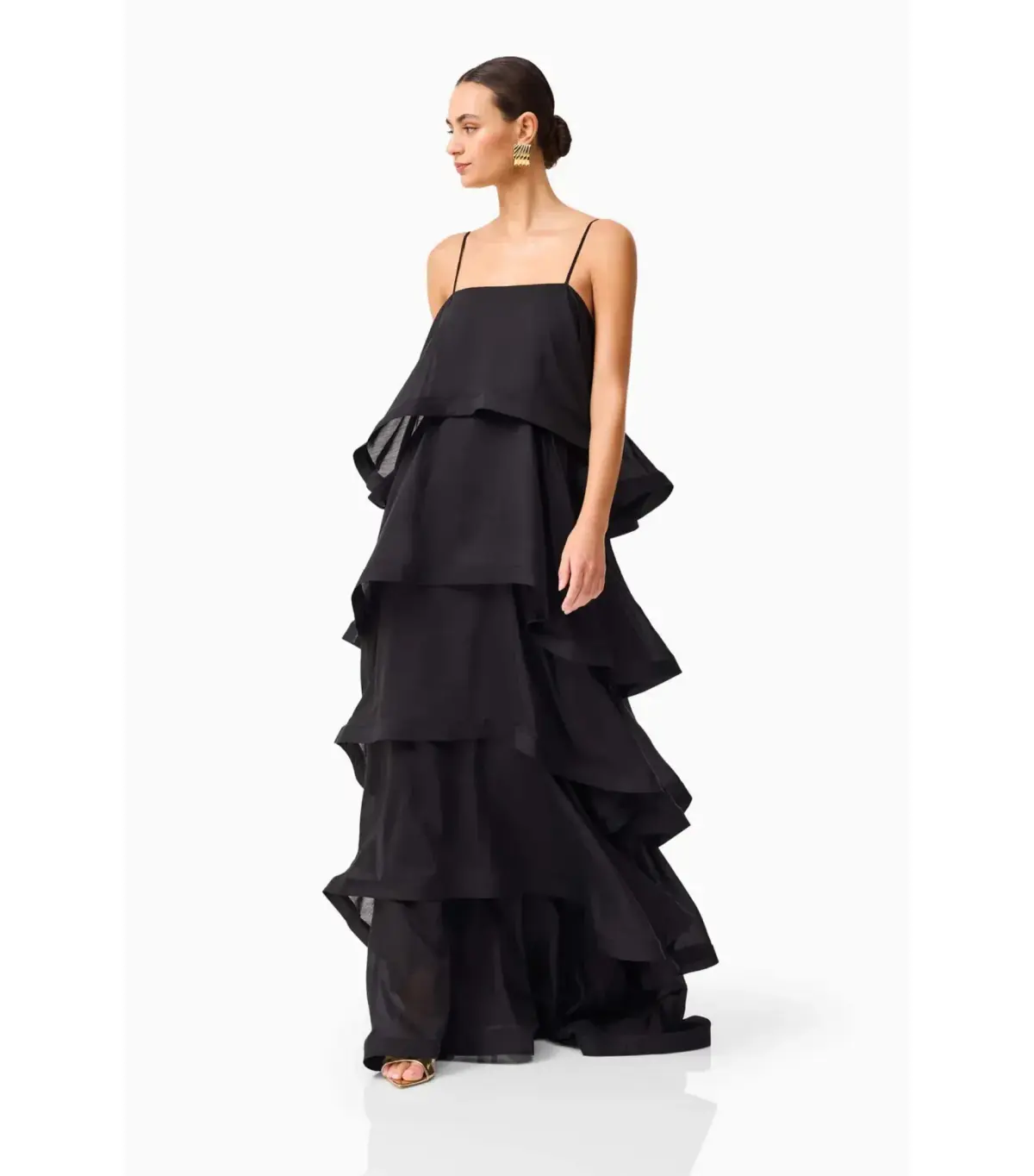 Elliatt Tilly Tiered Maxi Dress Black Size M / AU 10 - Image 2