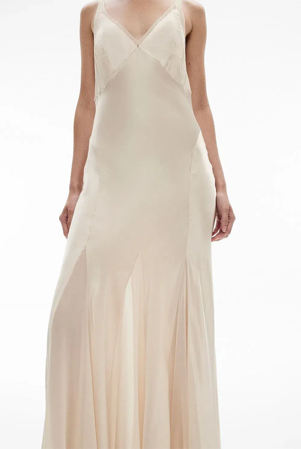 Witchery Sheer Insert Maxi Dress in Parchment Off-White Size 8 AUS - Image 4