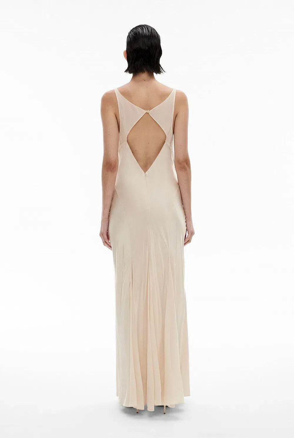 Witchery Sheer Insert Maxi Dress in Parchment Off-White Size 8 AUS - Image 6