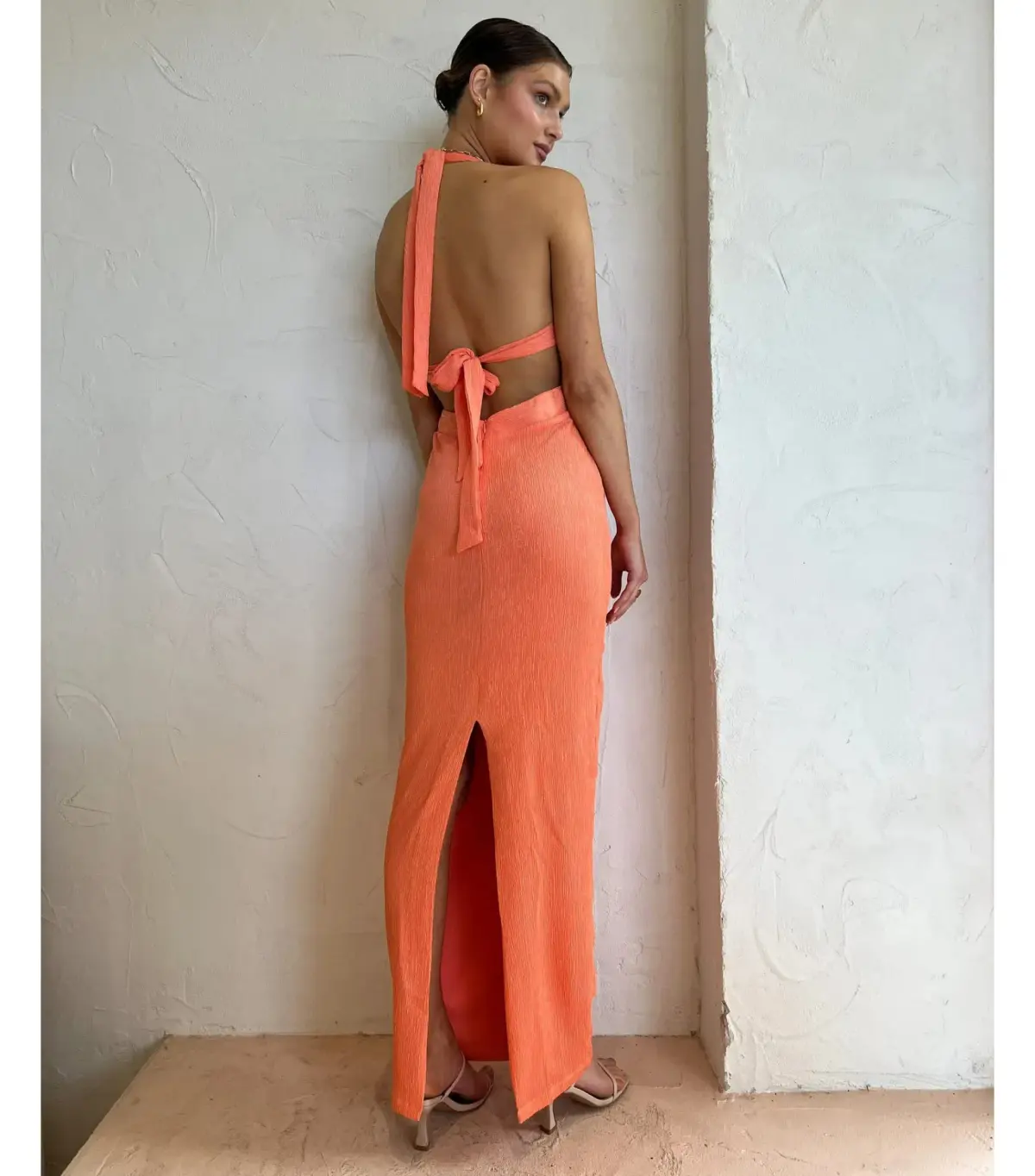 Rumer the Label Willow Plunge Maxi Dress in Peach Size M / AU 10 - Image 3